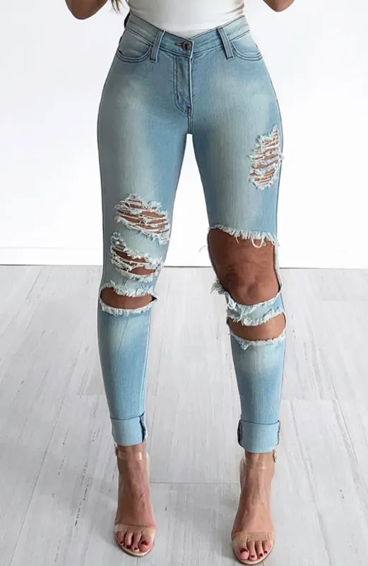 Amelia Jeans - Light Blue sold by Babyboo Fashion