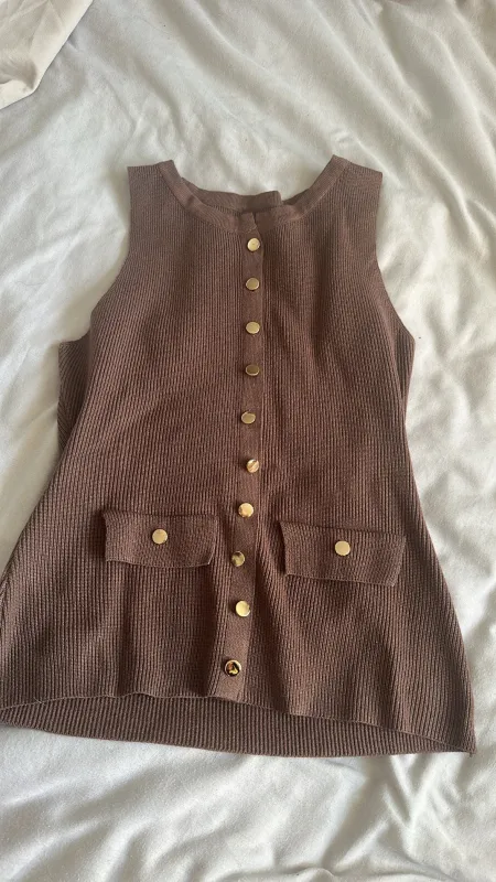 CHOCOLATE BROWN KNIT TOP sold by Katie Jade Boutique