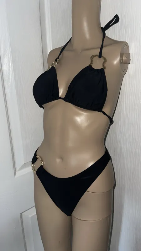 BLACK GOLD BUCKLE BIKINI SET made by Katie Jade Boutique