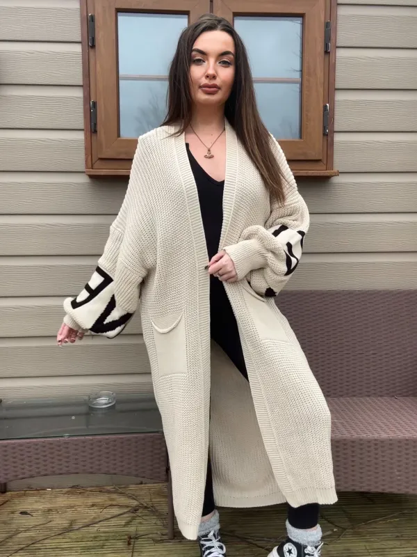 STONE LOVE DETAIL BALLOON SLEEVE KNITTED OPEN CARDIGAN sold by Katie Jade Boutique