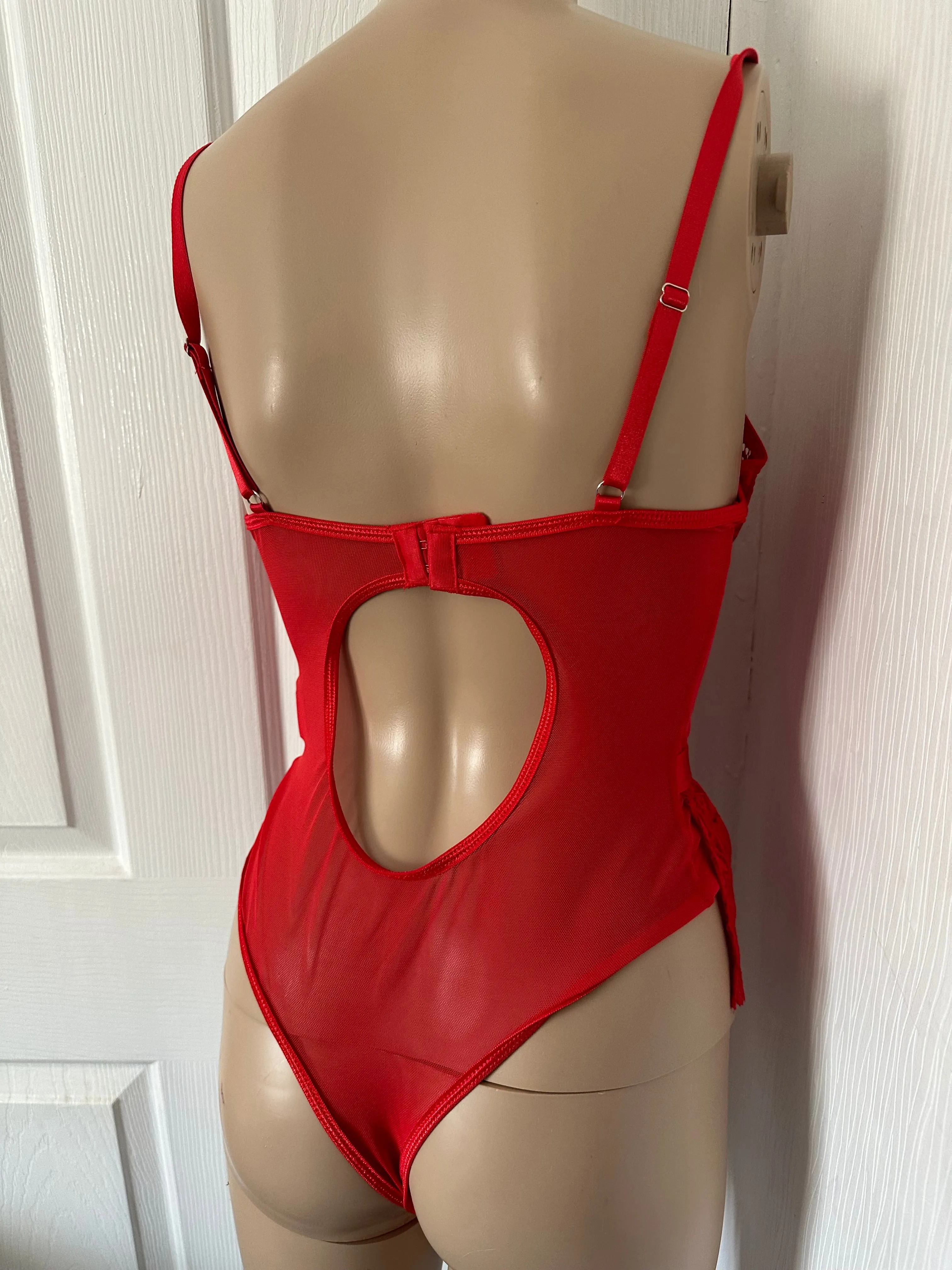 DEVIL RED LINGERIE BODYSUIT sold by Katie Jade Boutique product image thumbnail 3