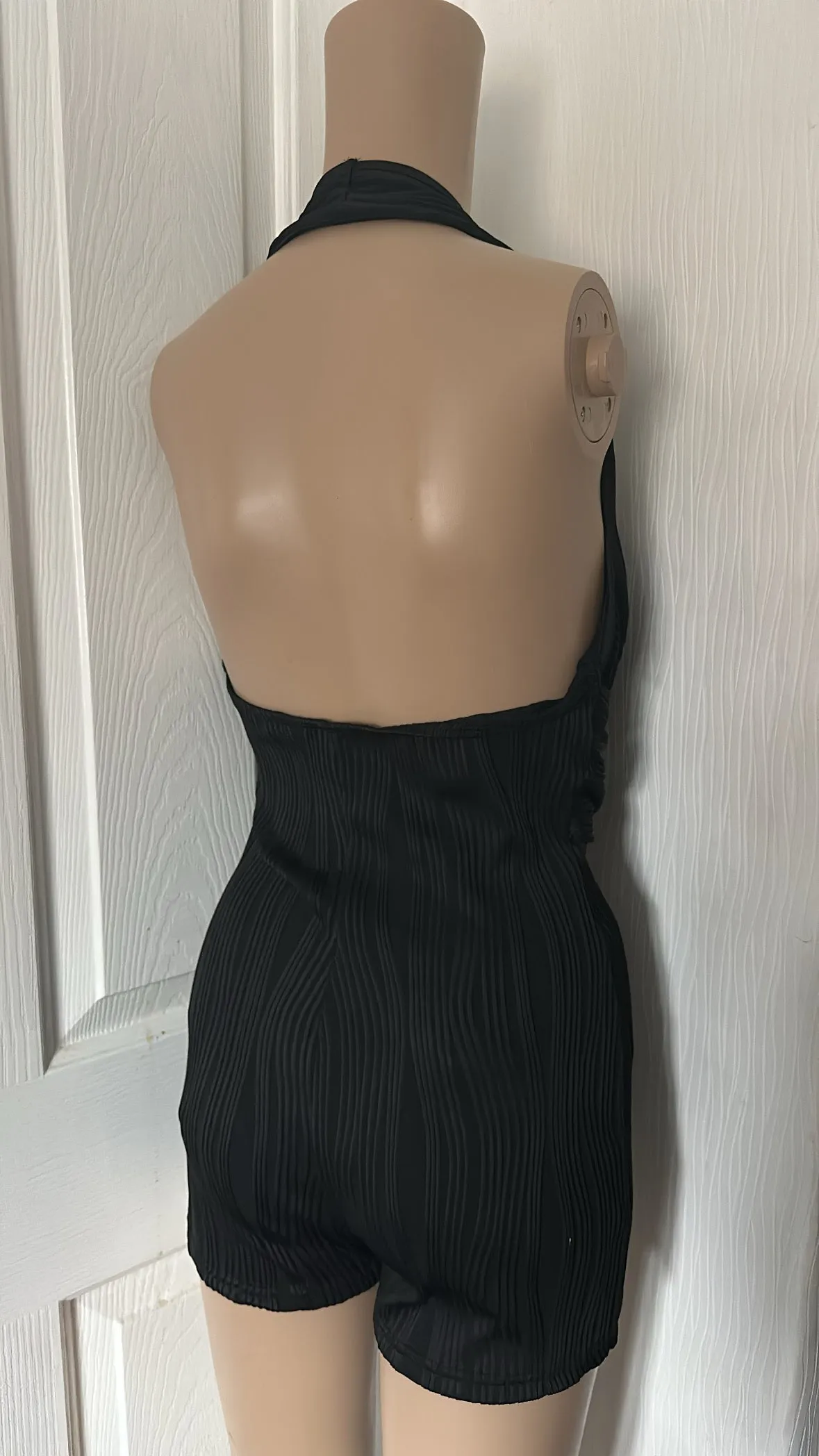 BLACK TEXTURED KNIT PLAYSUIT ROMPER sold by Katie Jade Boutique product image thumbnail 2