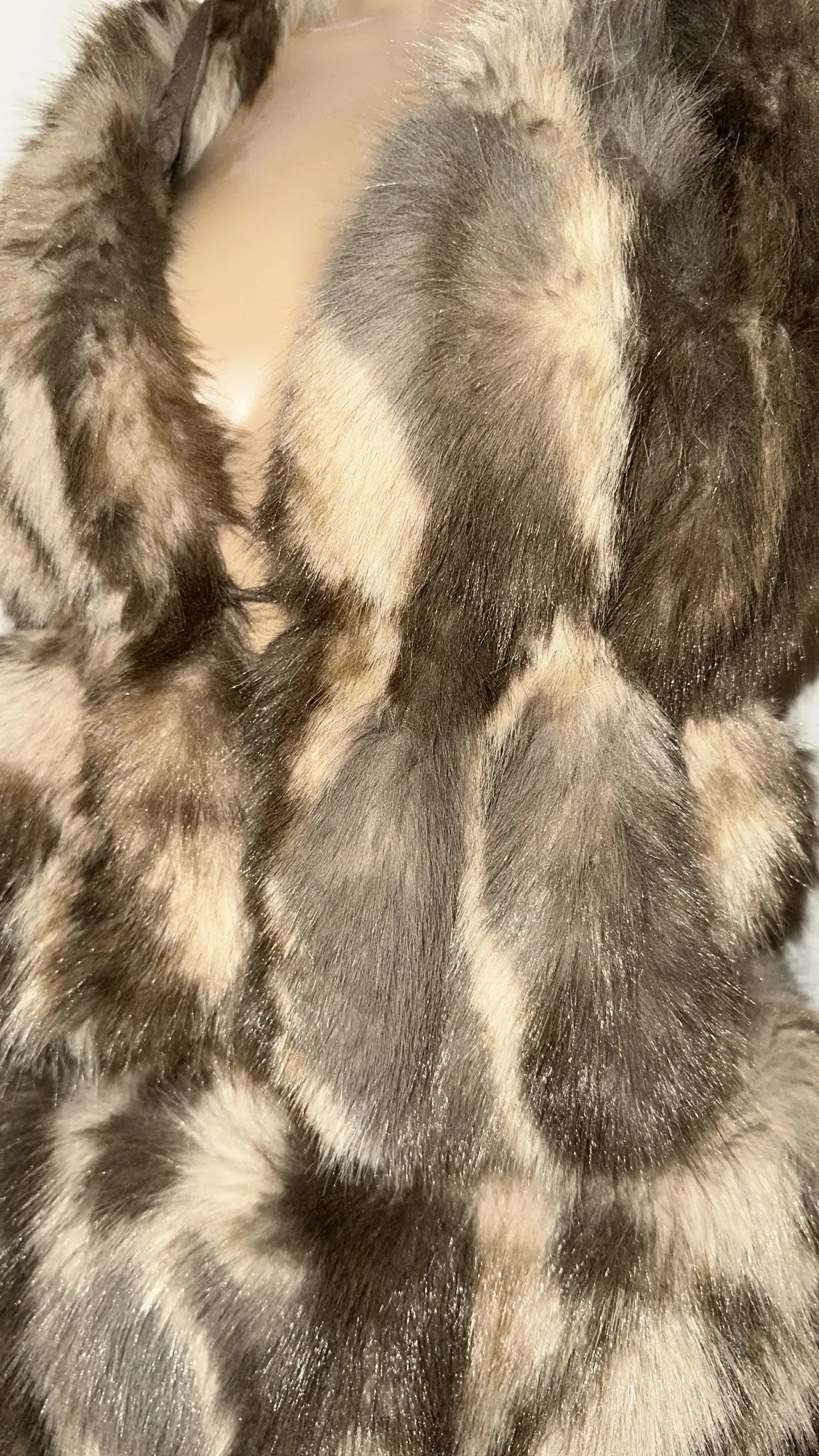 BROWN FAUX FUR HALTER NECK TOP HOT PANTS TWO PIECE sold by Katie Jade Boutique product image thumbnail 5