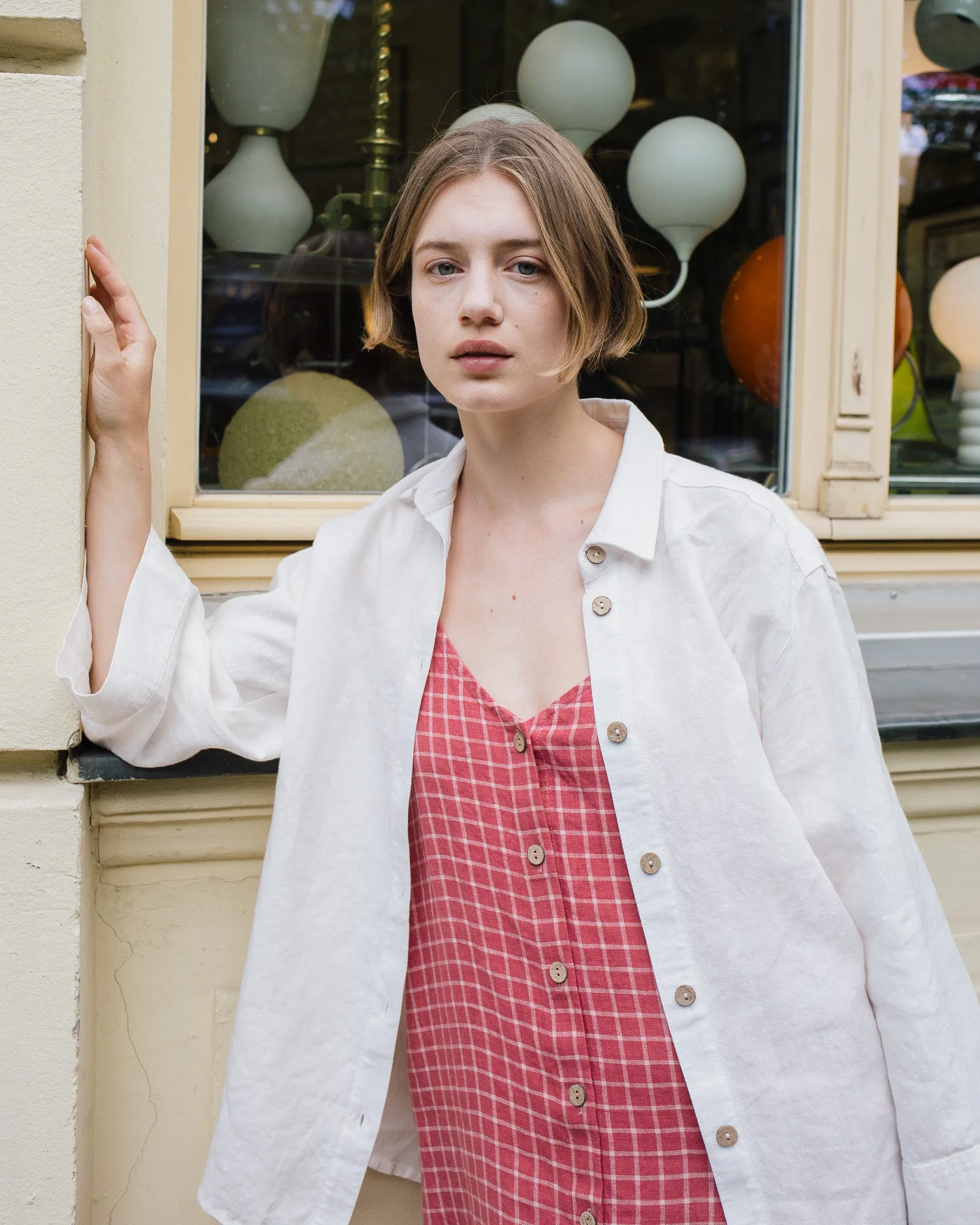 YVOIRE relaxed linen shirt sold by Not Perfect Linen