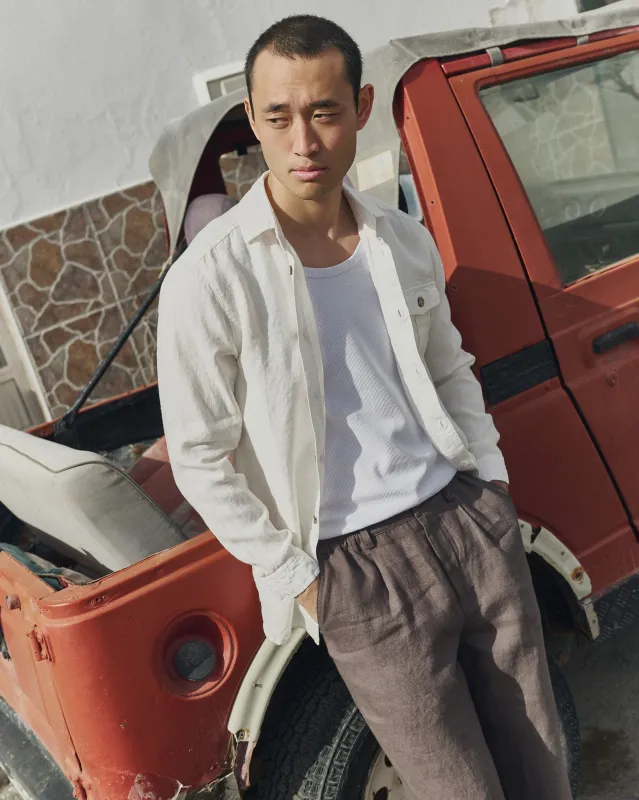 Men’s long sleeve linen shirt MONTREAL made by Not Perfect Linen