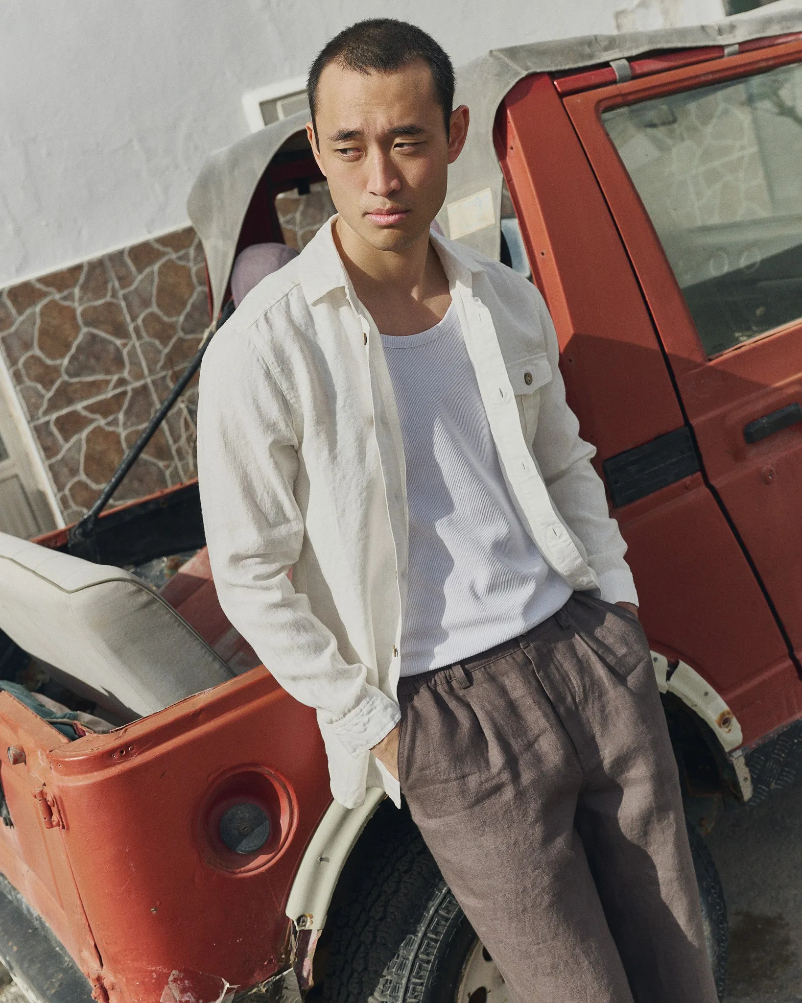 Men’s long sleeve linen shirt MONTREAL sold by Not Perfect Linen