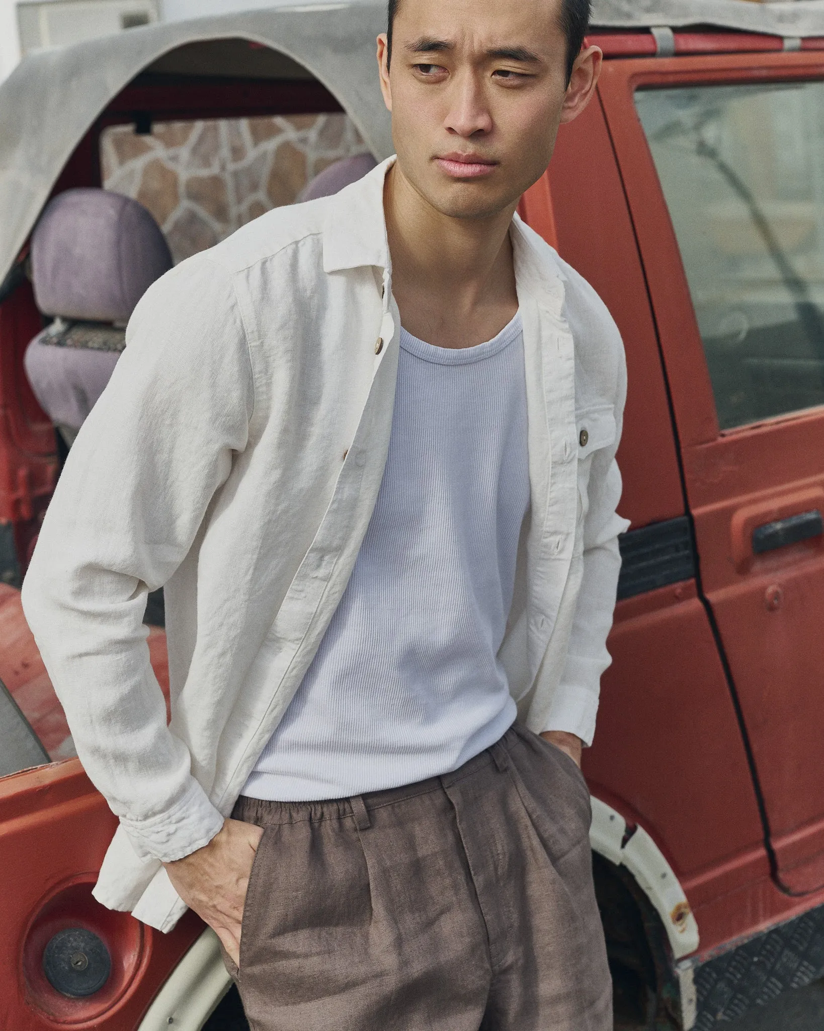 Men’s long sleeve linen shirt MONTREAL sold by Not Perfect Linen product image thumbnail 3