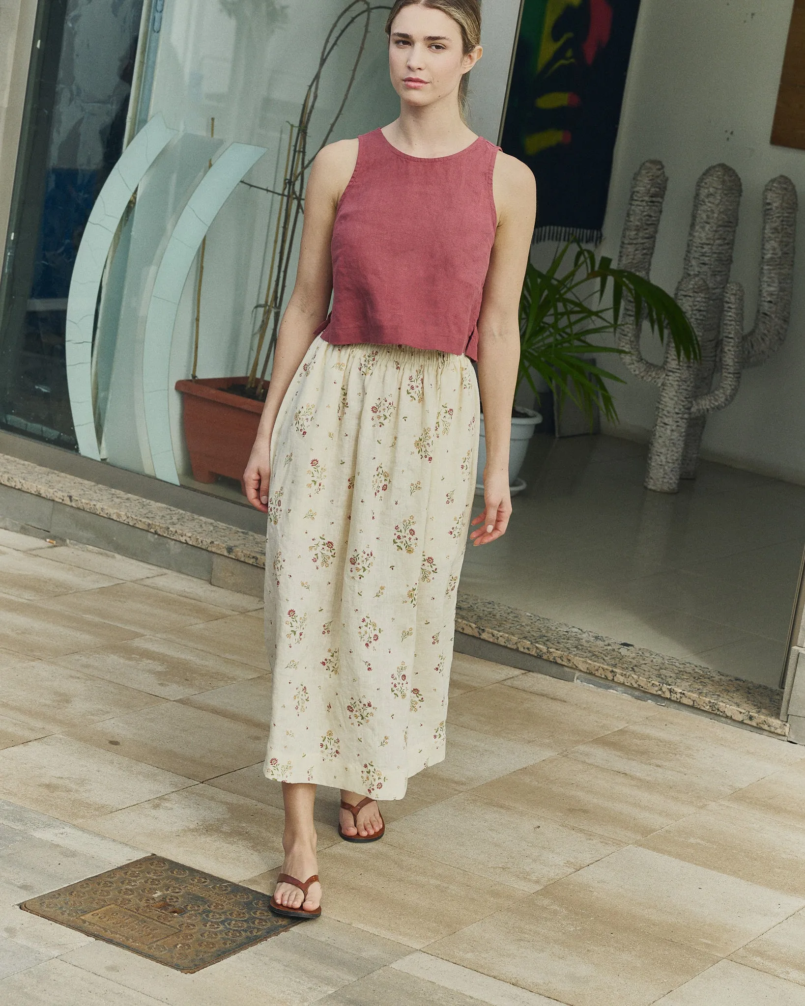 BAY cropped linen top sold by Not Perfect Linen product image thumbnail 4