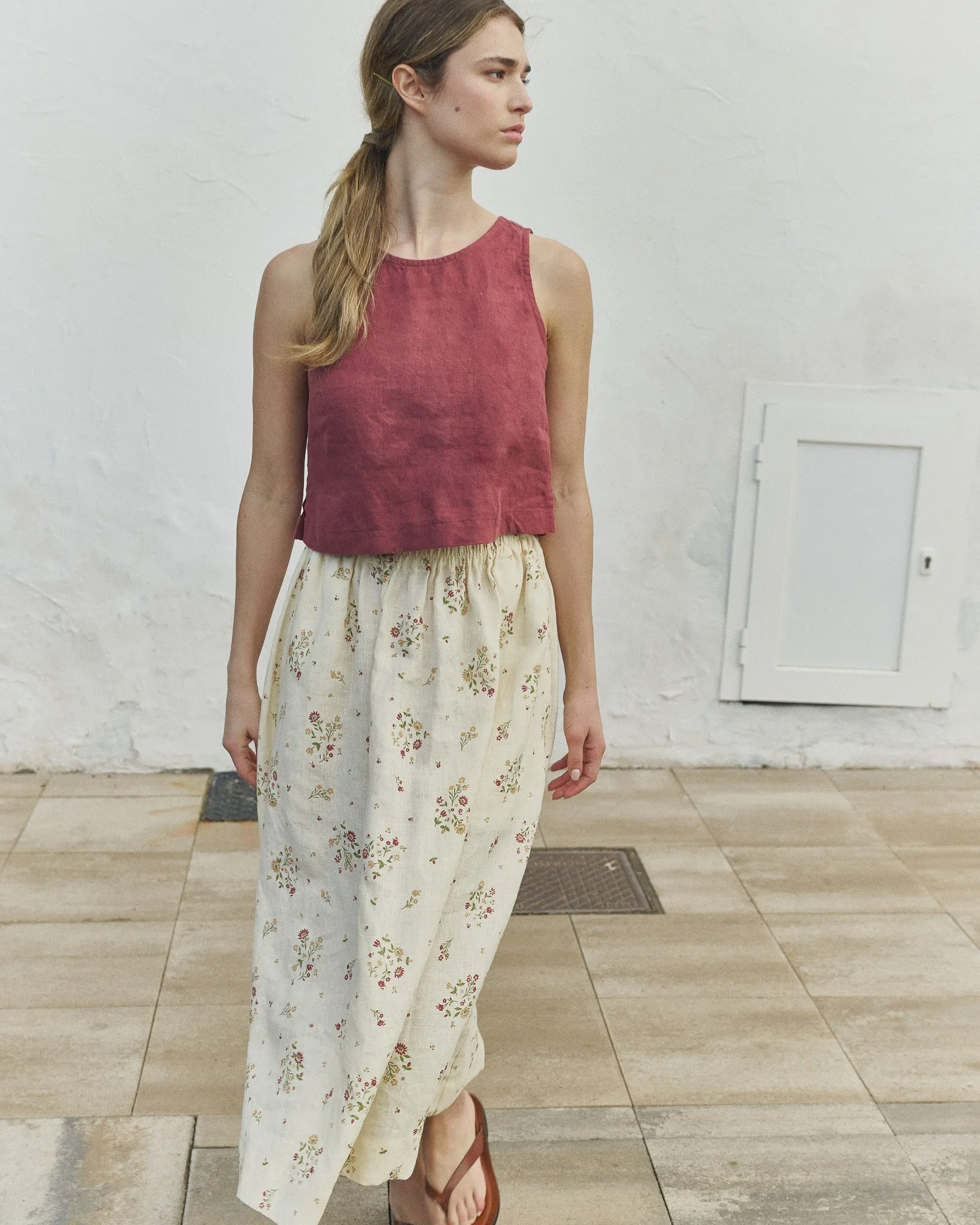BAY cropped linen top sold by Not Perfect Linen product image thumbnail 3