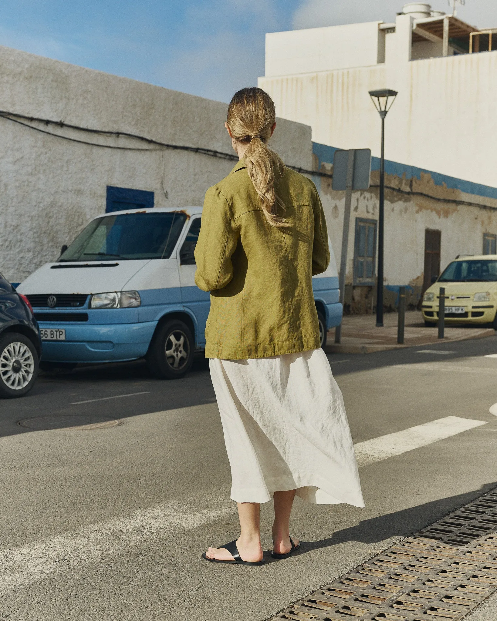 HELSINKI button down linen jacket sold by Not Perfect Linen product image thumbnail 3