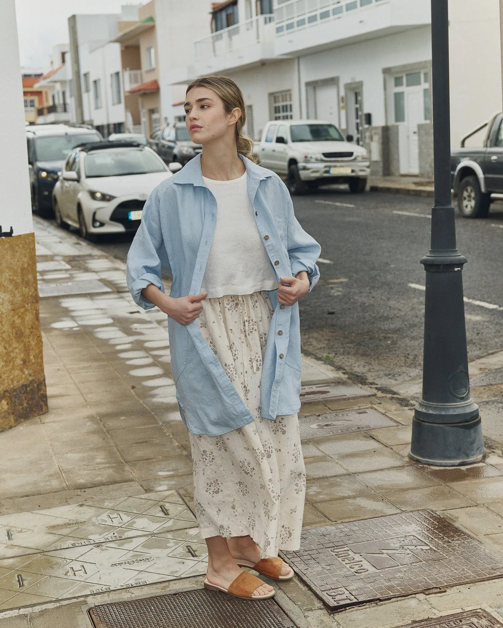 BAY cropped linen top sold by Not Perfect Linen product image thumbnail 5