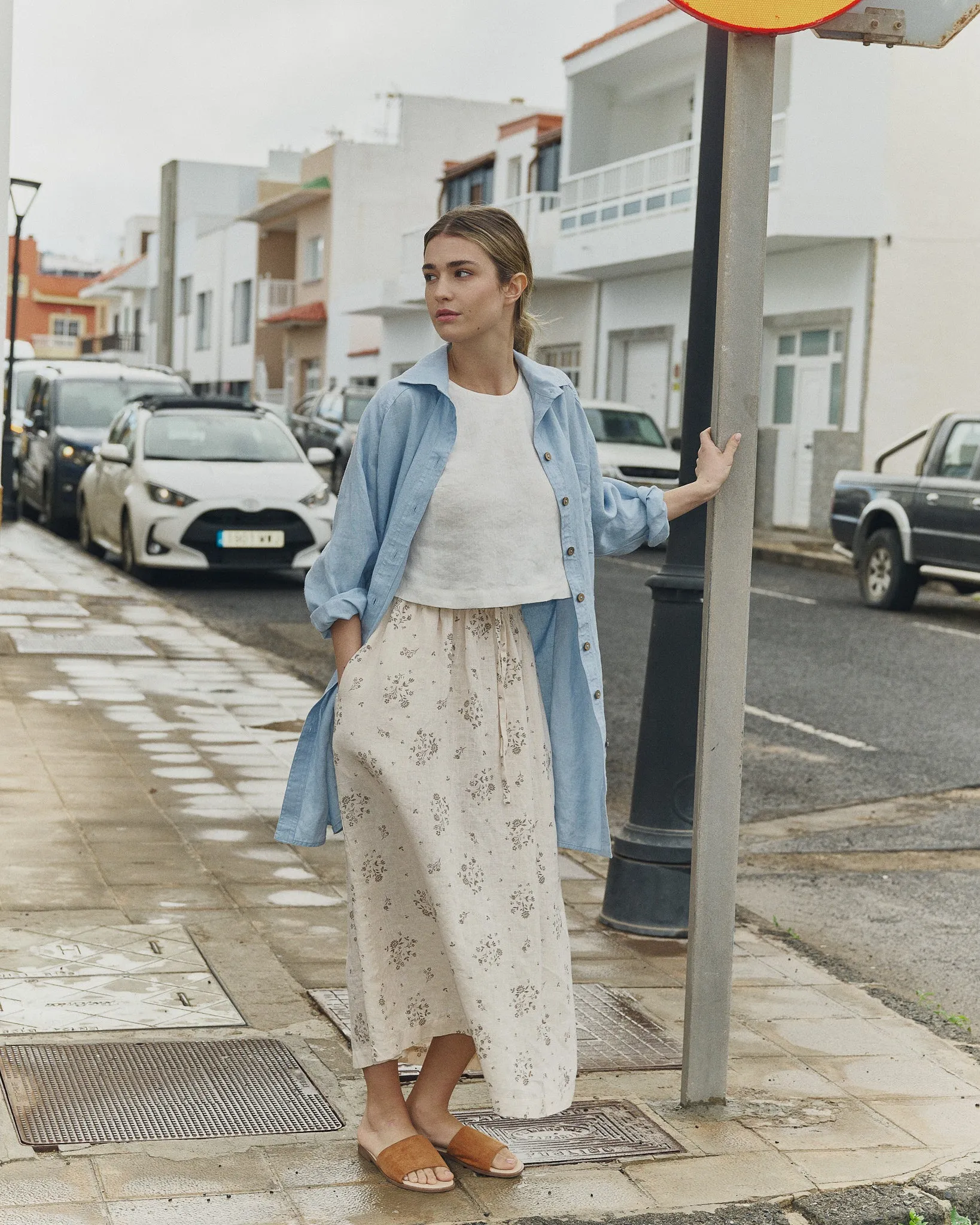 BAY cropped linen top sold by Not Perfect Linen product image thumbnail 4