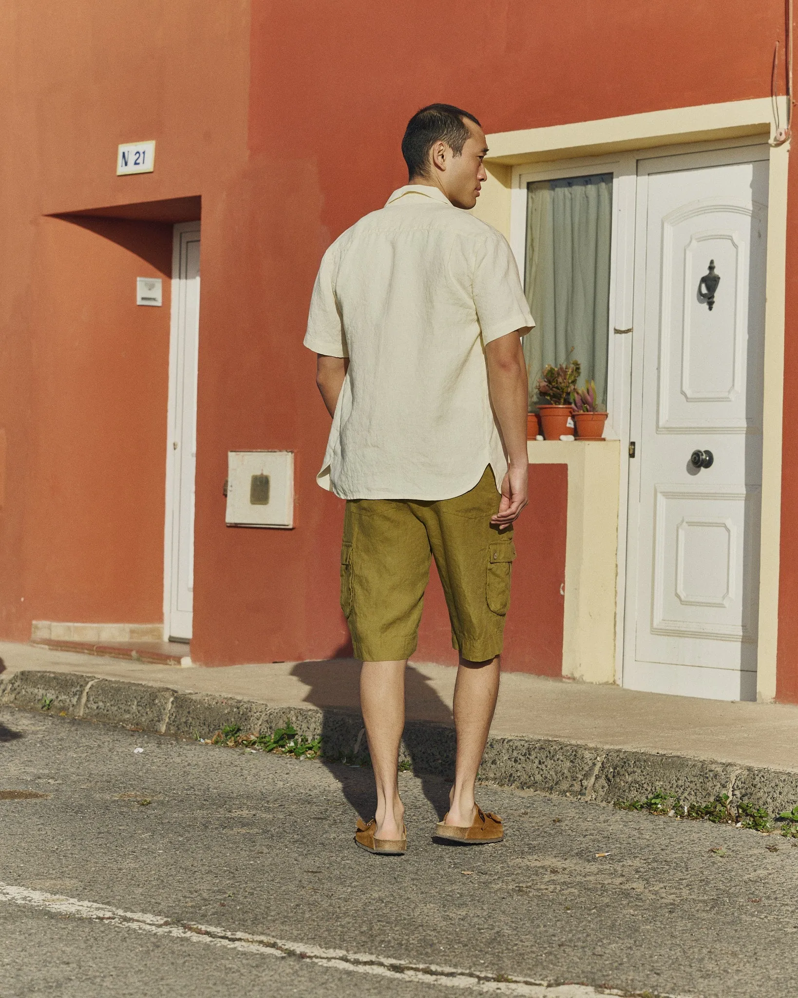 R: Men’s cargo linen shorts MACKAY (Color: Olive; Size: S) sold by Not Perfect Linen product image thumbnail 5