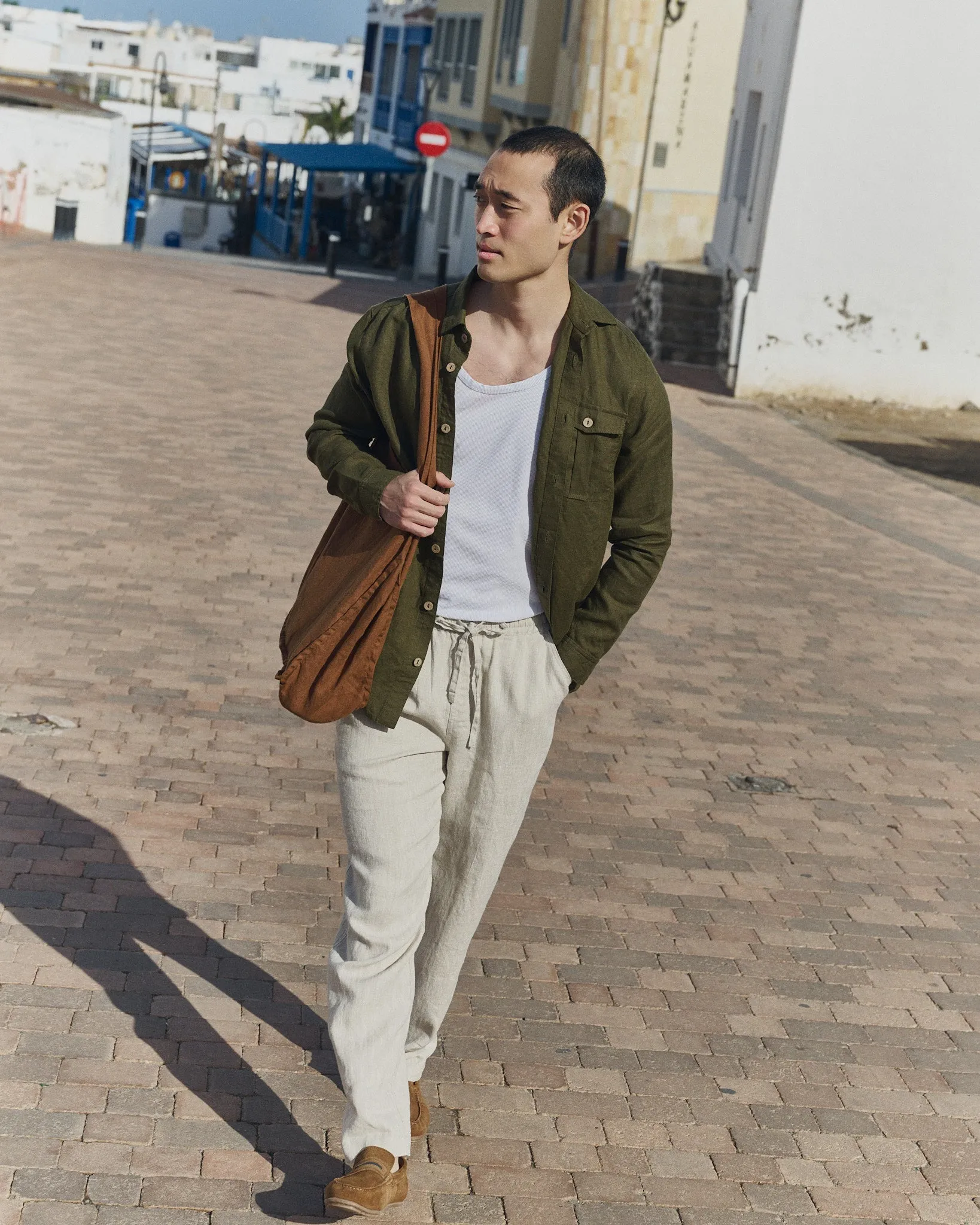 R: Men’s casual linen pants ONTARIO (Color: Beige; Size: M) sold by Not Perfect Linen product image thumbnail 4