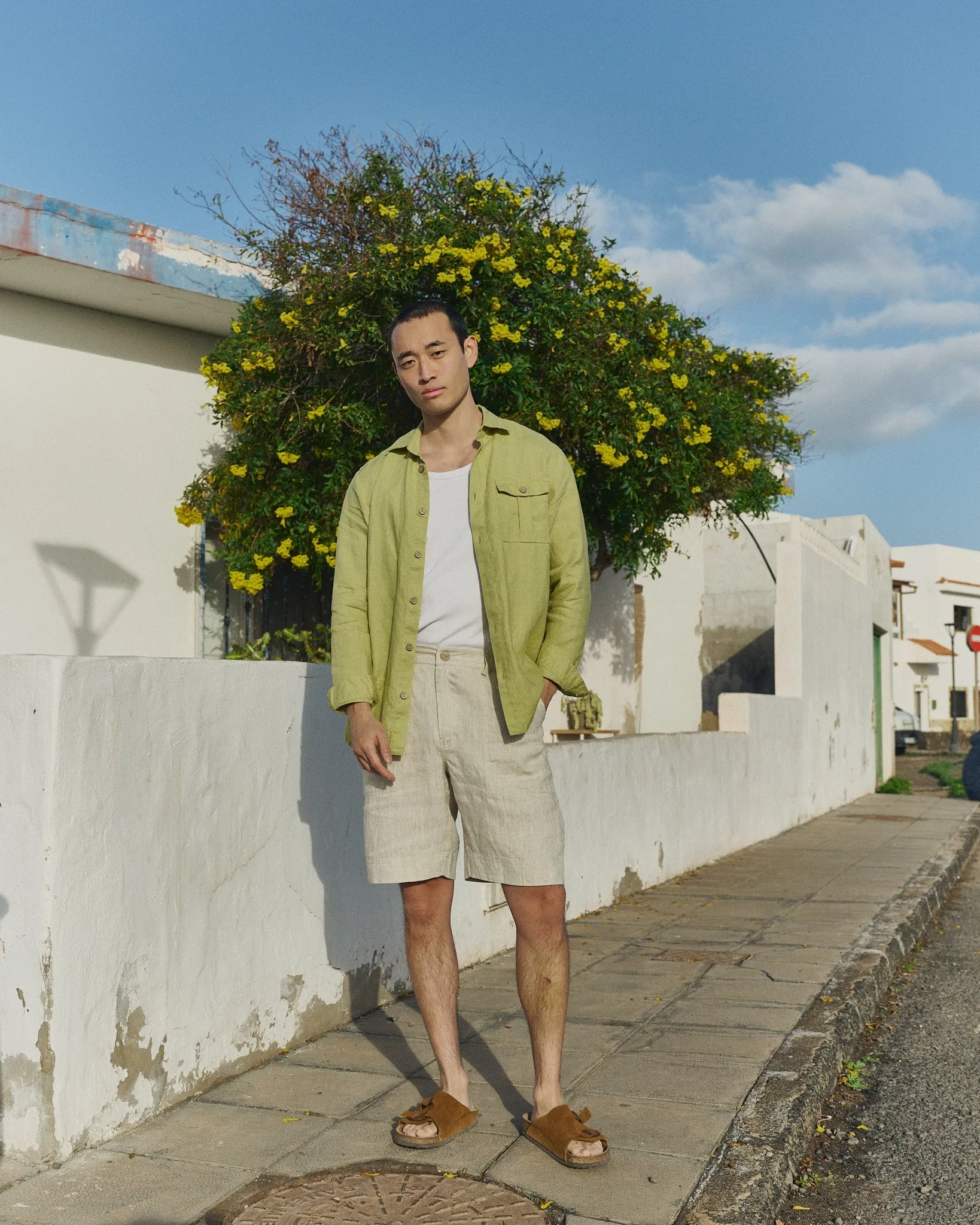 R: Men’s linen shorts DARWIN (Color: Beige; Size: S) sold by Not Perfect Linen product image thumbnail 2