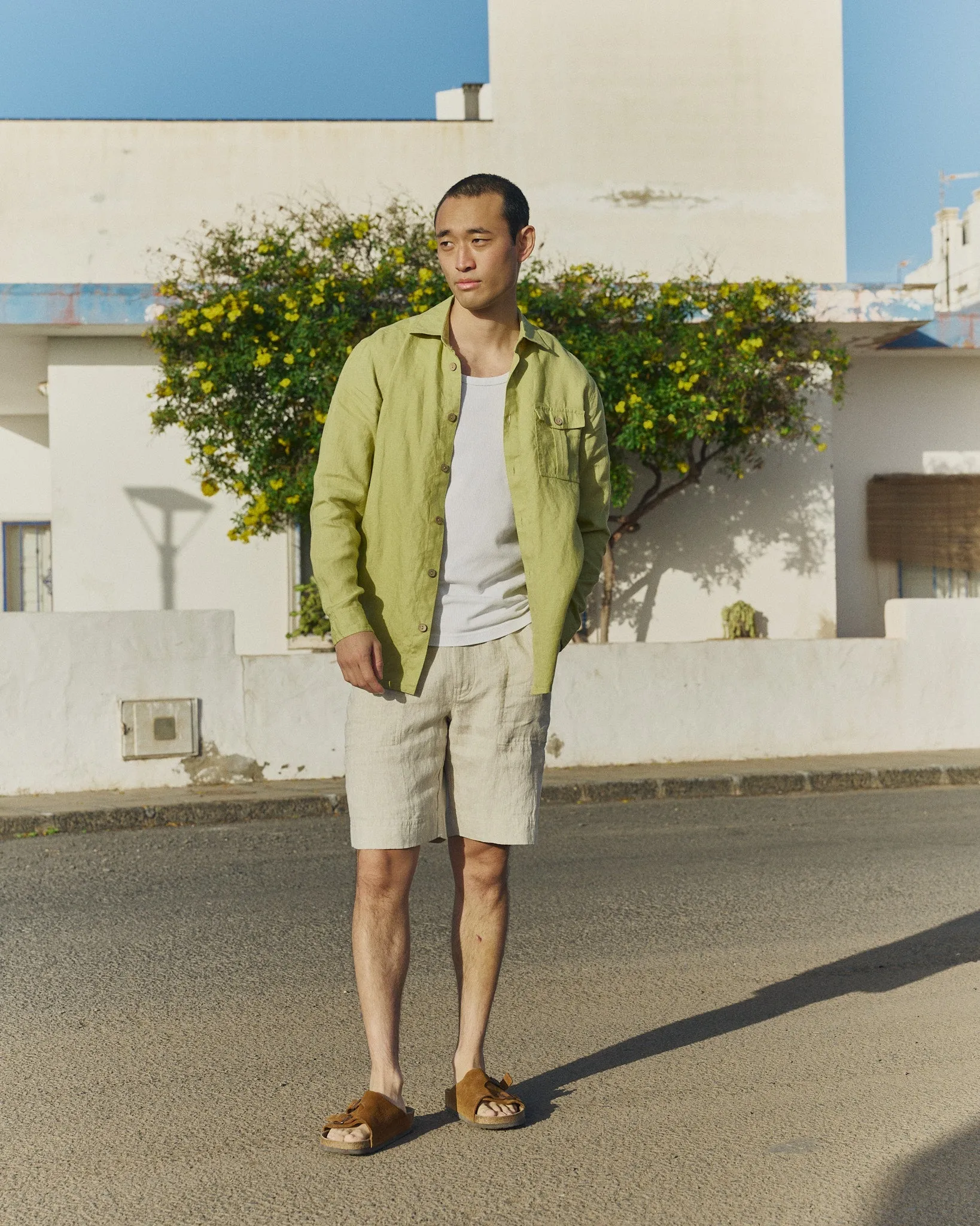 R: Men’s linen shorts DARWIN (Color: Beige; Size: S) sold by Not Perfect Linen product image thumbnail 4