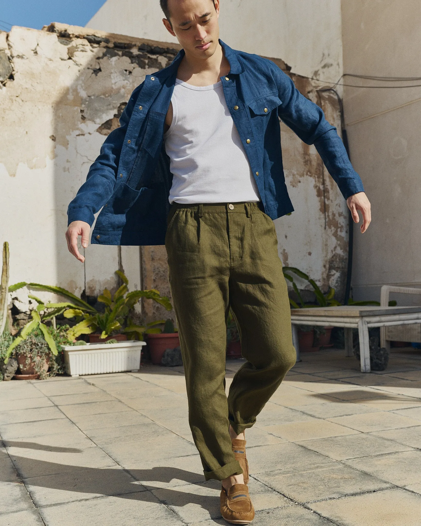 R: Men’s linen pants ALBURY (Color: Beige; Size: S) sold by Not Perfect Linen product image thumbnail 5