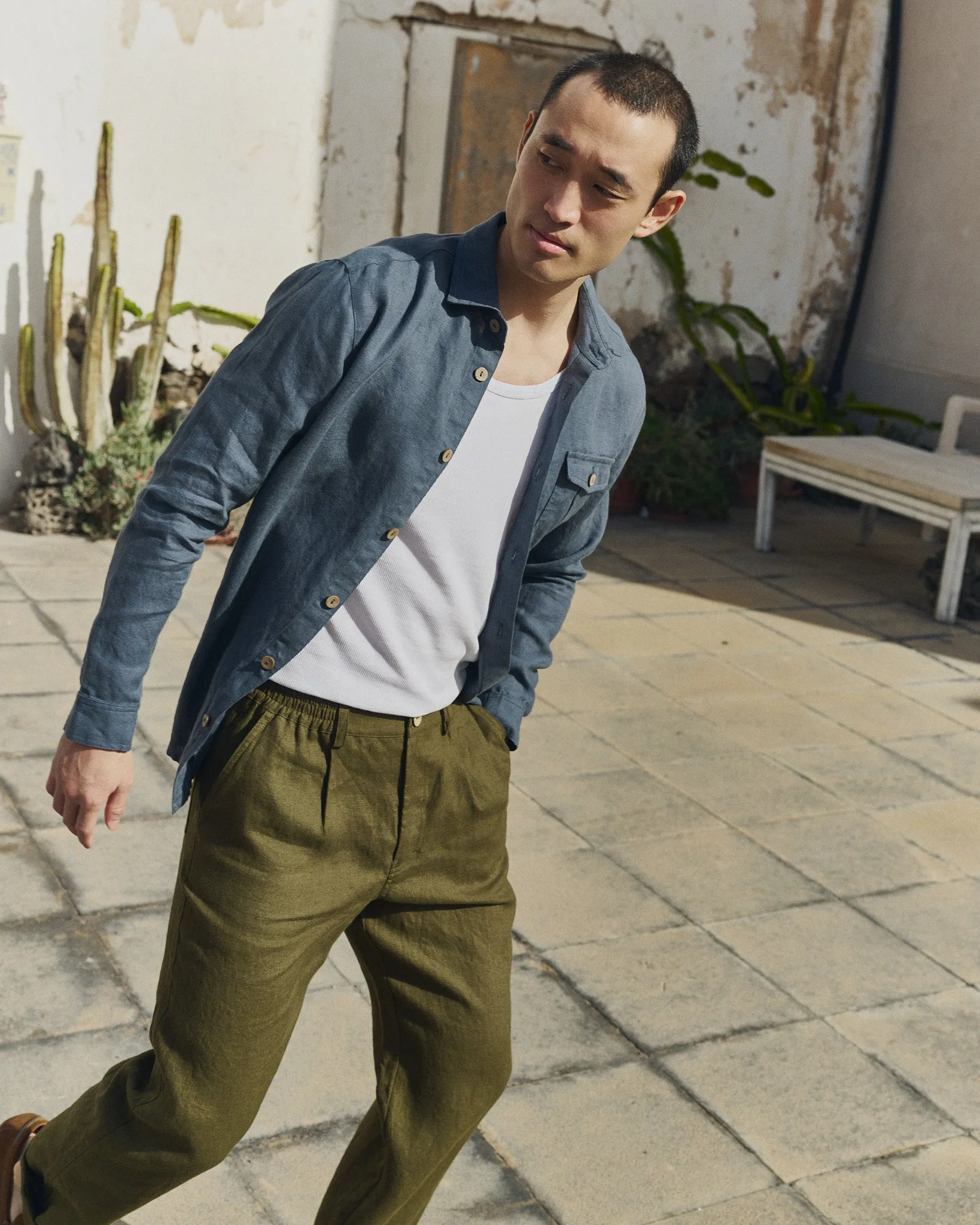 R: Men’s linen pants ALBURY (Color: Oat Milk; Size: S) sold by Not Perfect Linen product image thumbnail 2