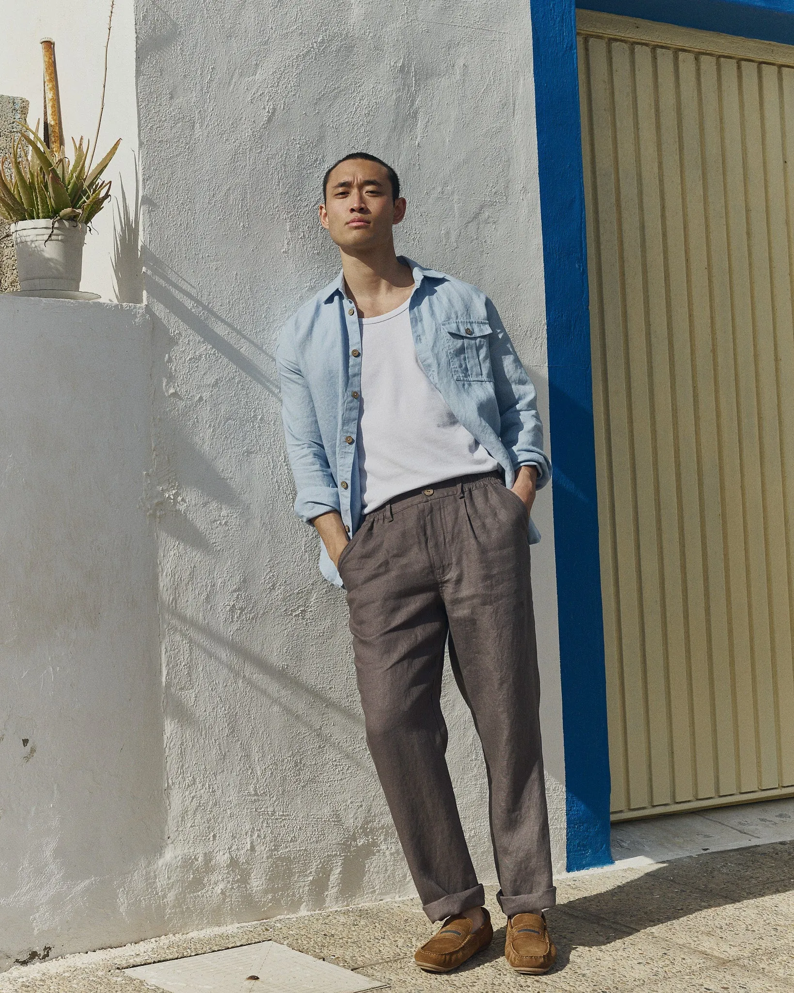 R: Men’s linen pants ALBURY (Color: Marsala; Size: S) sold by Not Perfect Linen product image thumbnail 5