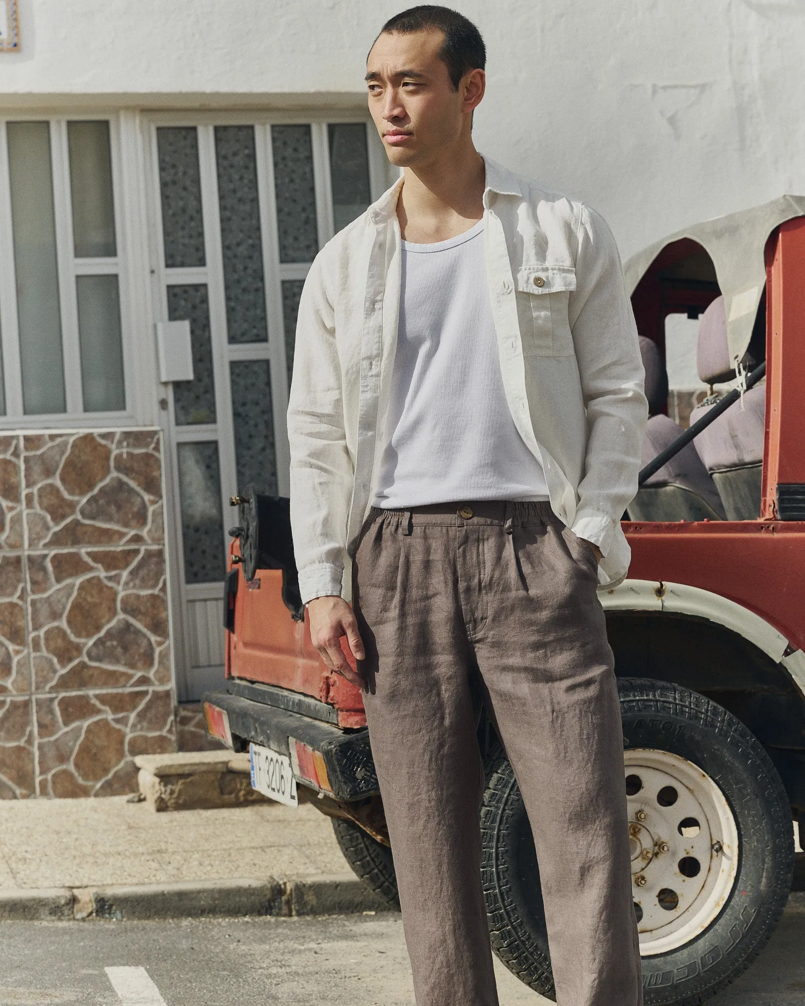 R: Men’s linen pants ALBURY (Color: Marsala; Size: S) sold by Not Perfect Linen product image thumbnail 4