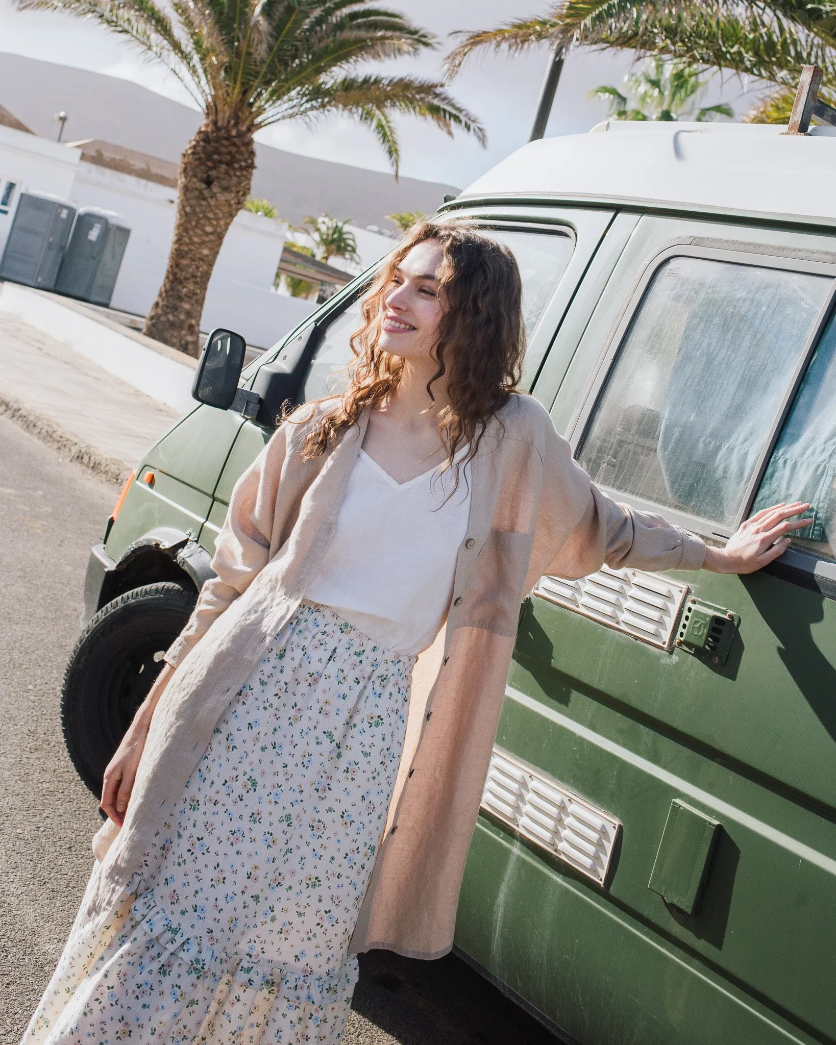 customized: WILLOW maxi linen skirt (Color: Dark-Grey-Blue; Size: XS) sold by Not Perfect Linen product image thumbnail 3