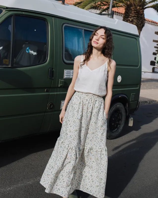 customized: WILLOW maxi linen skirt (Color: Dark-Grey-Blue; Size: XS) made by Not Perfect Linen