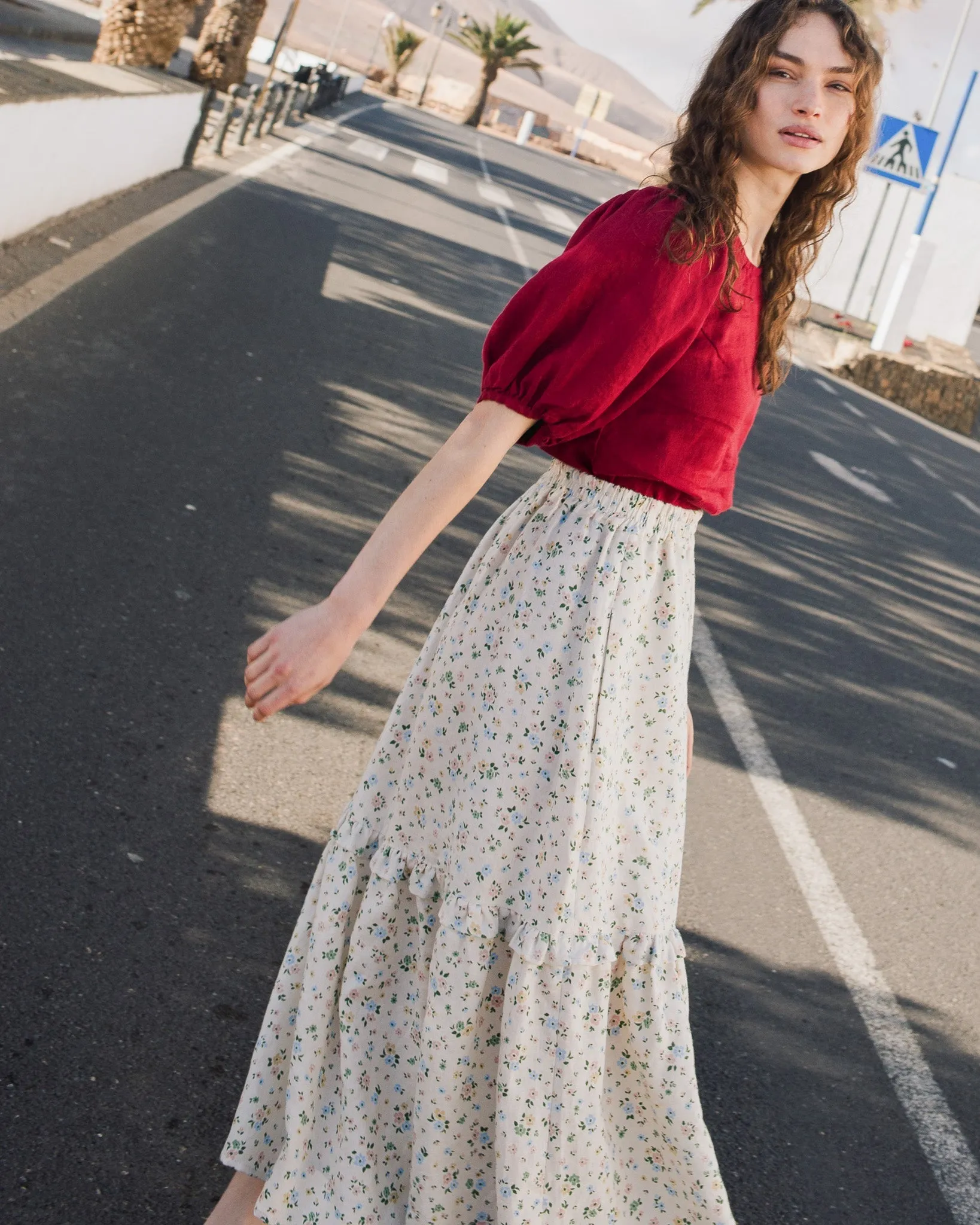 customized: WILLOW maxi linen skirt (Color: Dark-Grey-Blue; Size: XS) sold by Not Perfect Linen product image thumbnail 5