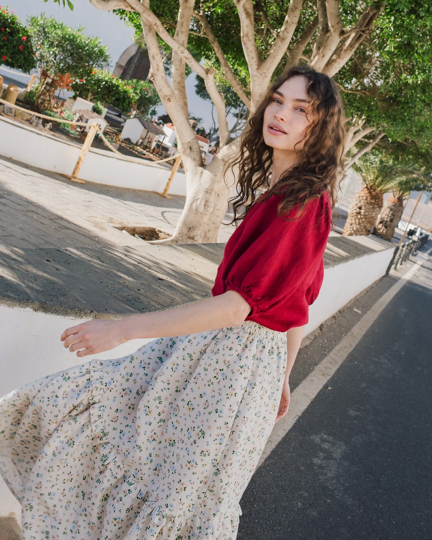 customized: WILLOW maxi linen skirt (Color: Dark-Grey-Blue; Size: XS) sold by Not Perfect Linen product image thumbnail 2