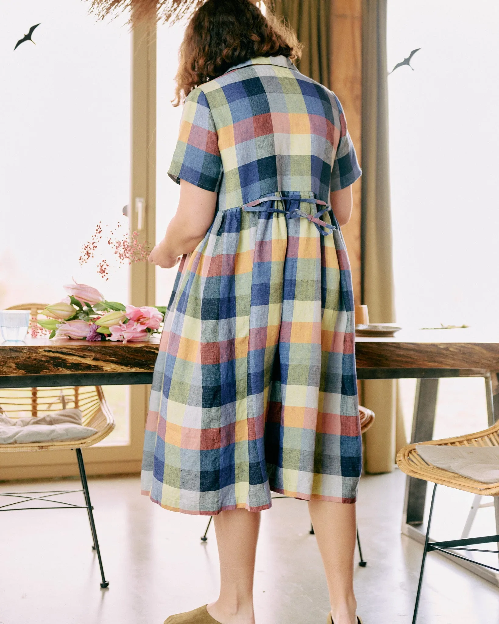 R: MAPLE-2 linen dress (Color: Natural/Grey Stripes; Size: M/L - MAXI length) sold by Not Perfect Linen product image thumbnail 5