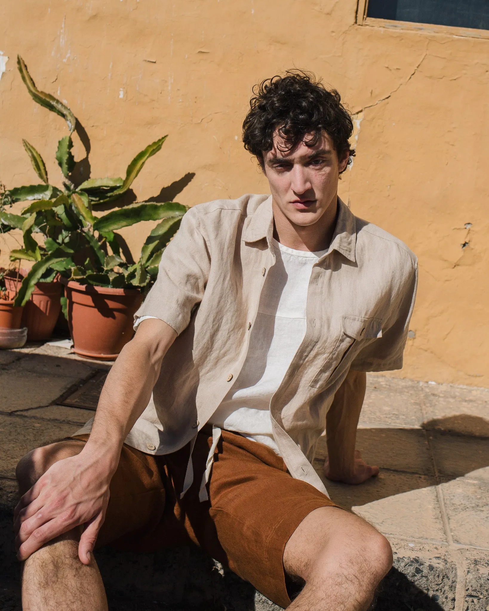 Men’s linen t-shirt BURNIE sold by Not Perfect Linen product image thumbnail 4