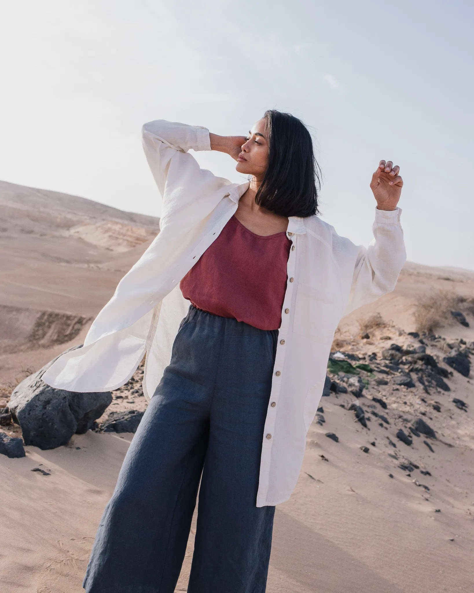 Maxi WELS wide leg linen pants sold by Not Perfect Linen product image thumbnail 2