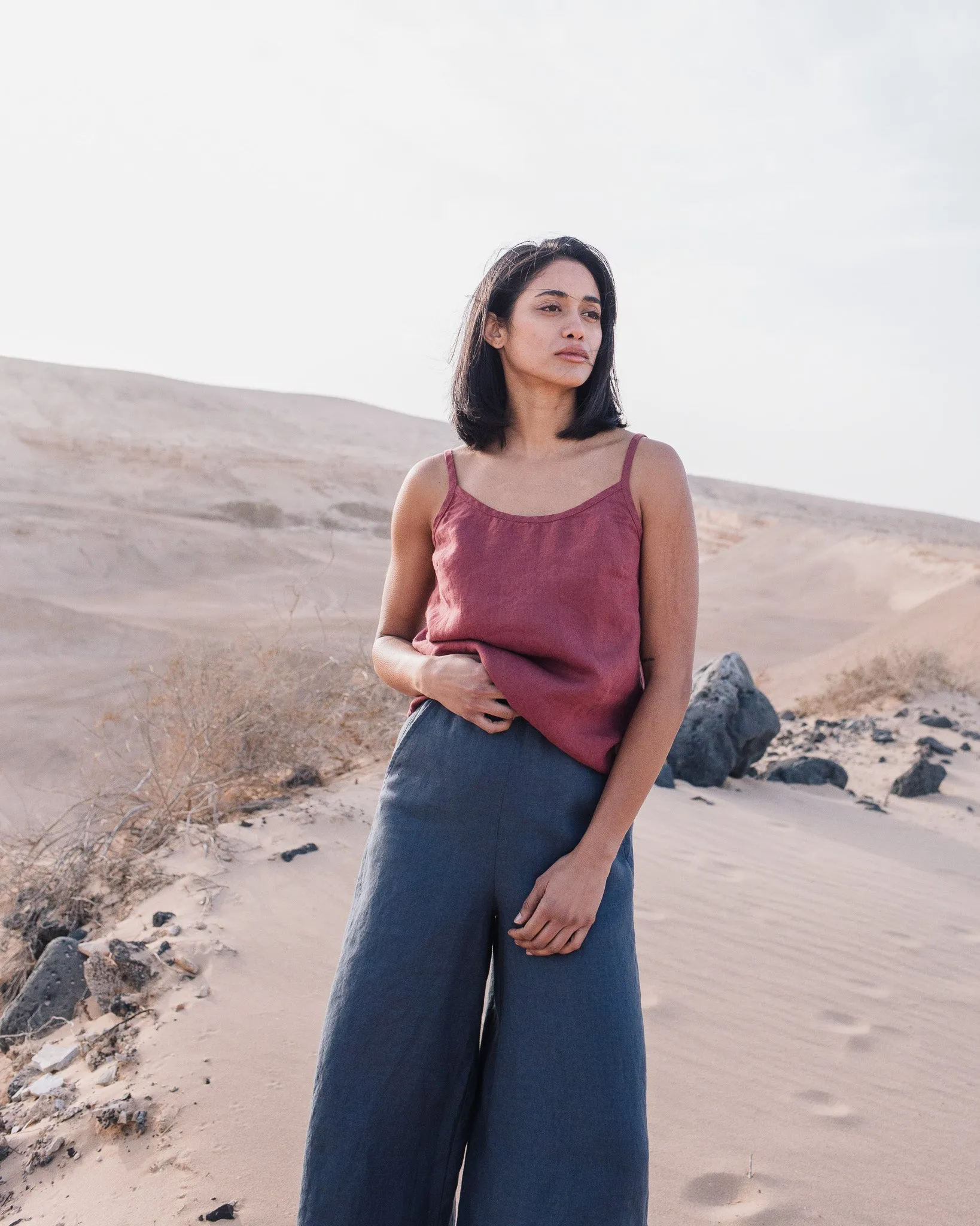 Maxi WELS wide leg linen pants sold by Not Perfect Linen product image thumbnail 3