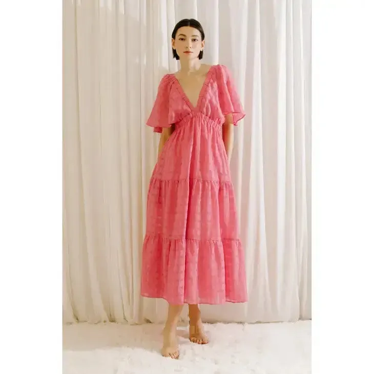Mackenzie Pink Midi Dress sold by Ava The Label