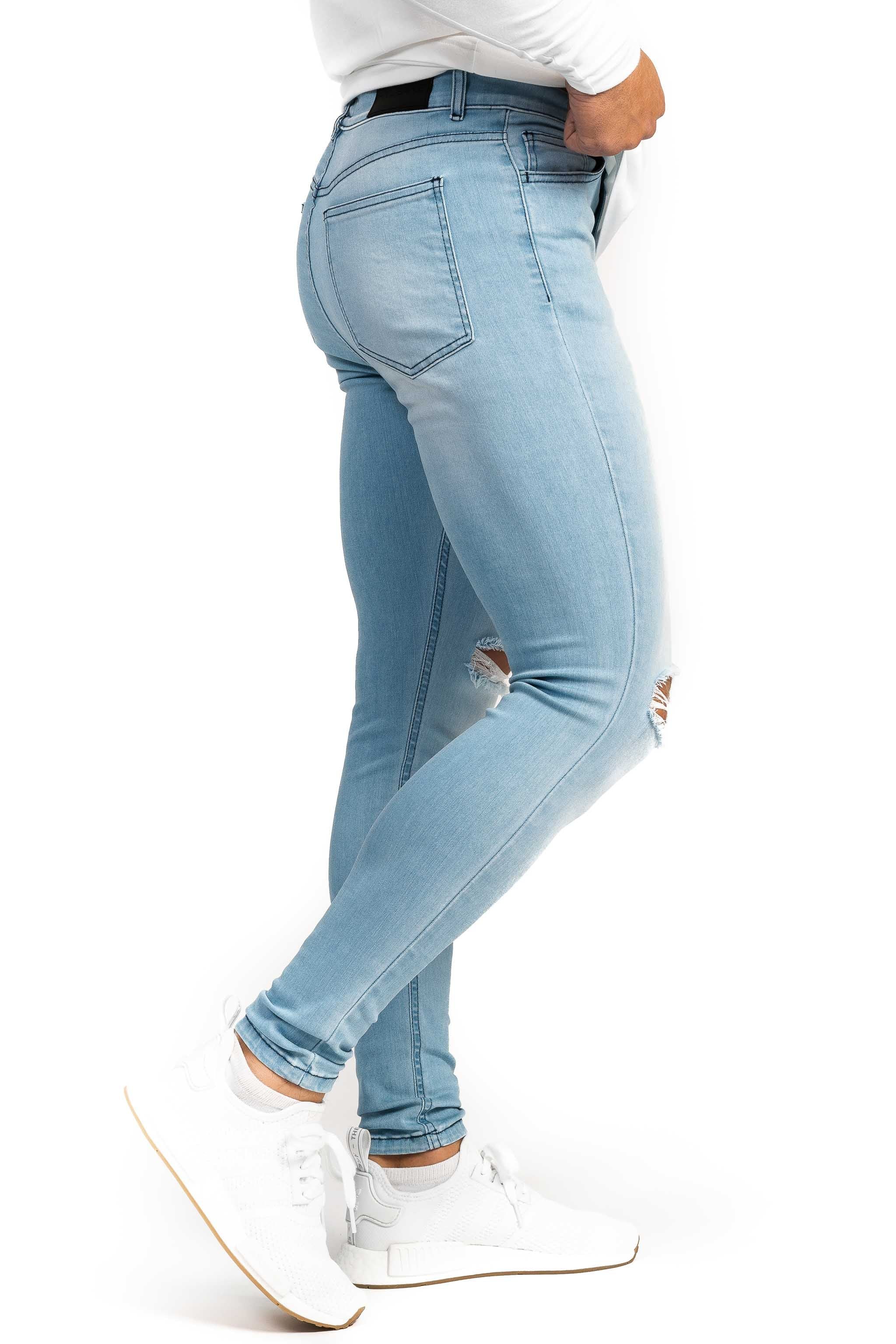 Mens Regular Ripped Fitjeans - Bleach Blue sold by Fit Jeans product image thumbnail 2