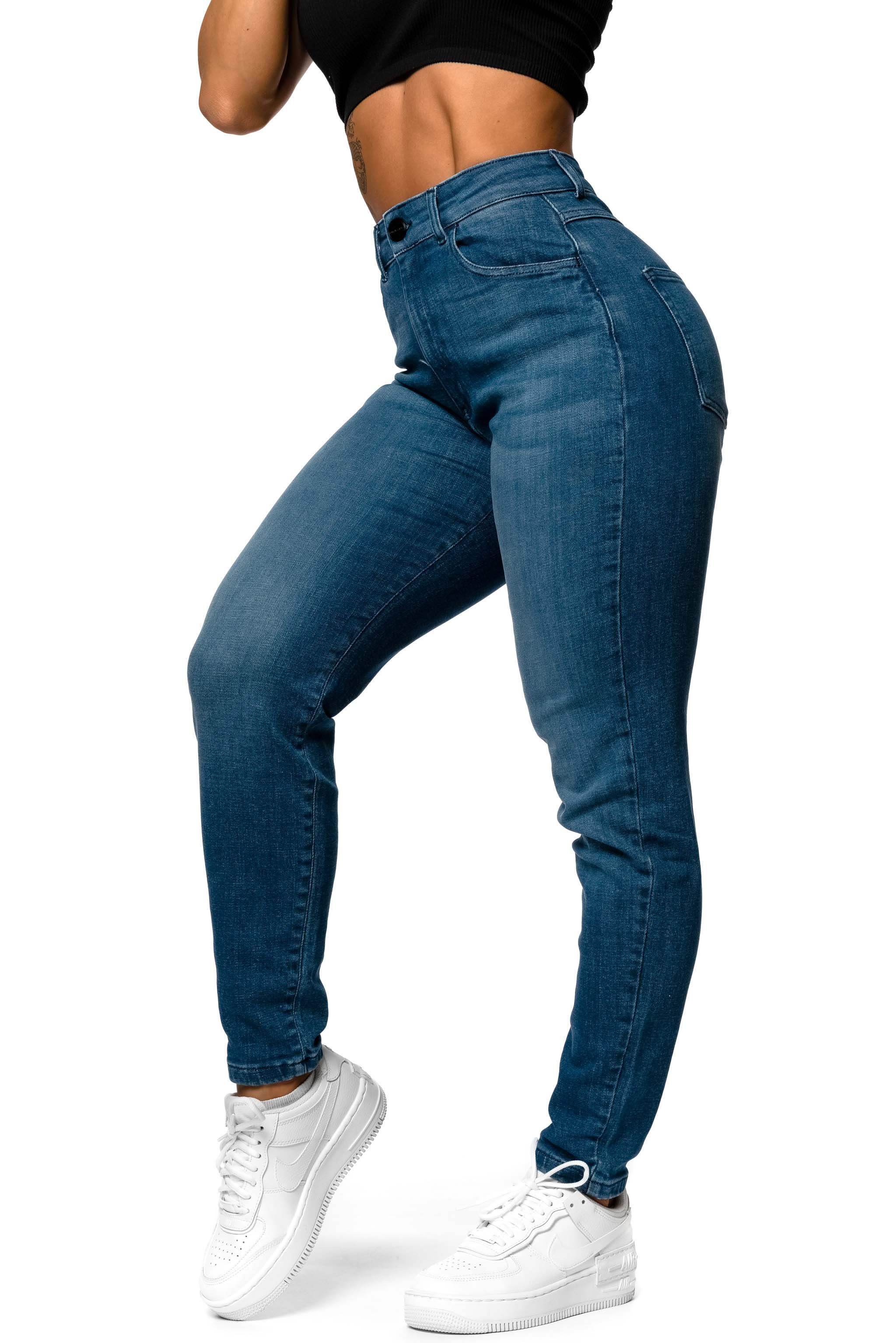 Womens Traditional V2 Mom High Waisted Fitjeans - Azure Blue sold by Fit Jeans product image thumbnail 2