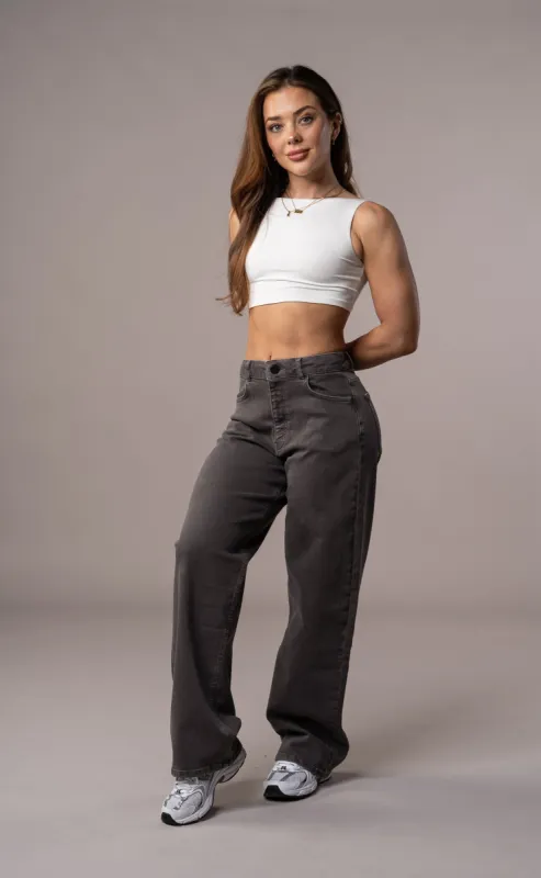 Womens Pastel Baggy Fitjeans - Charcoal sold by Fit Jeans