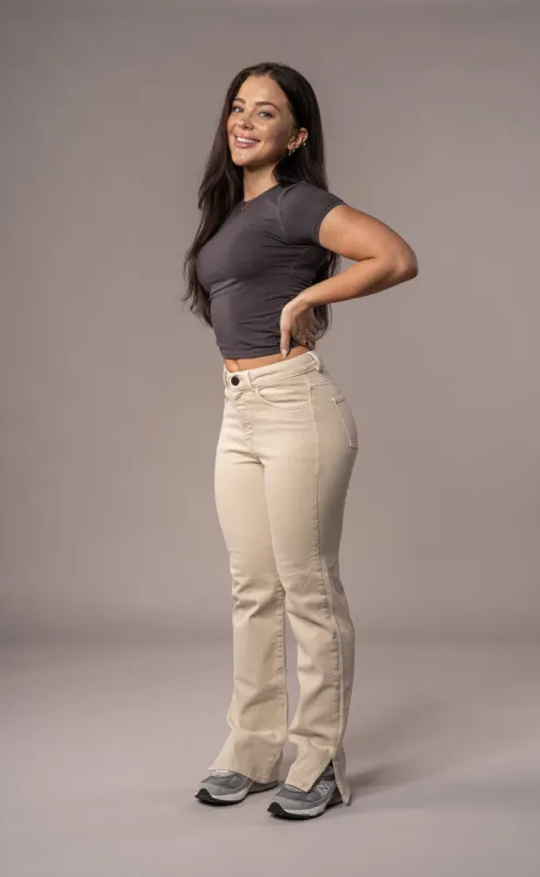 Womens Straight Leg Fitjeans - Sand sold by Fit Jeans
