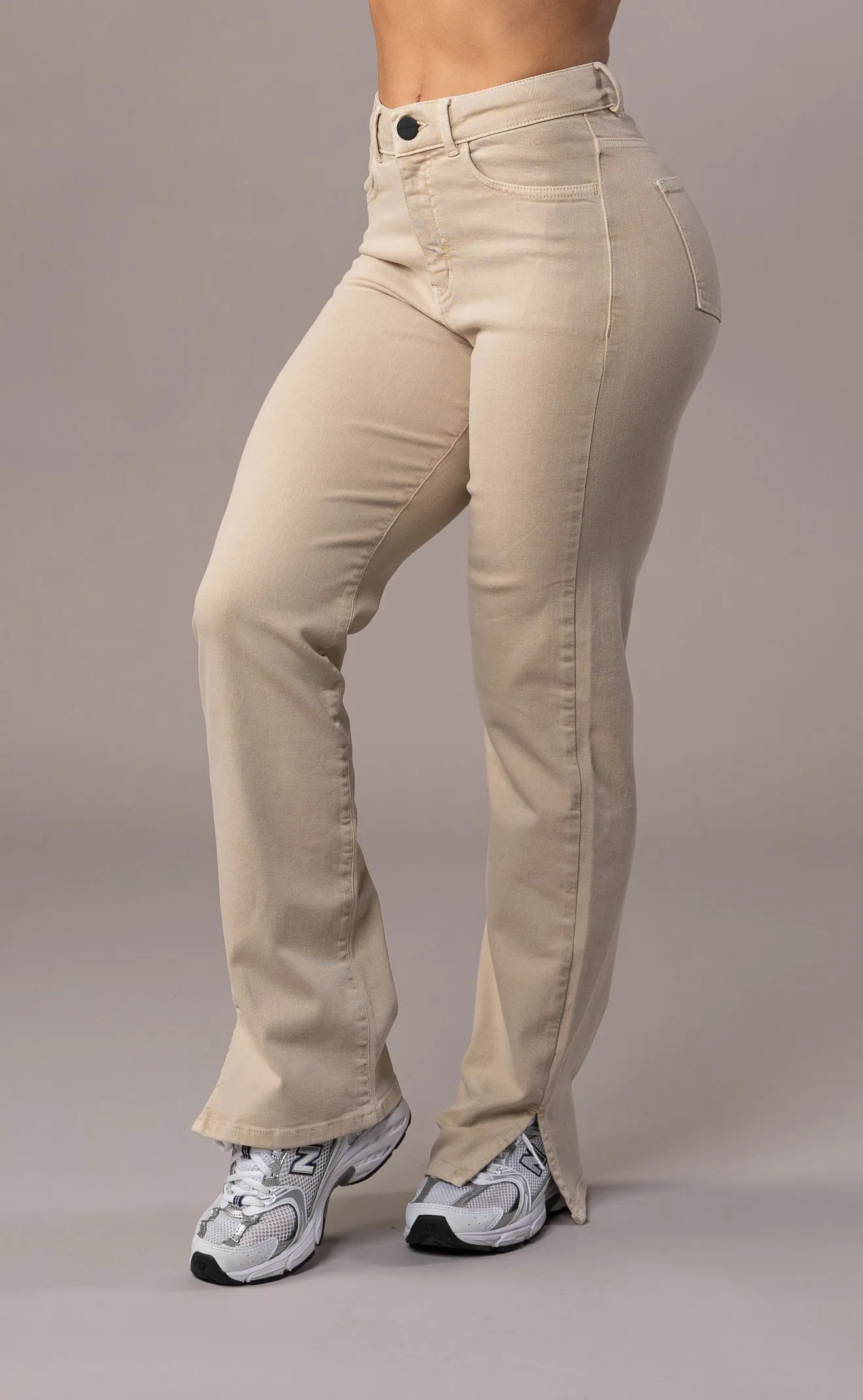 Womens Pastel Straight Leg Fitjeans - Sand sold by Fit Jeans product image thumbnail 3