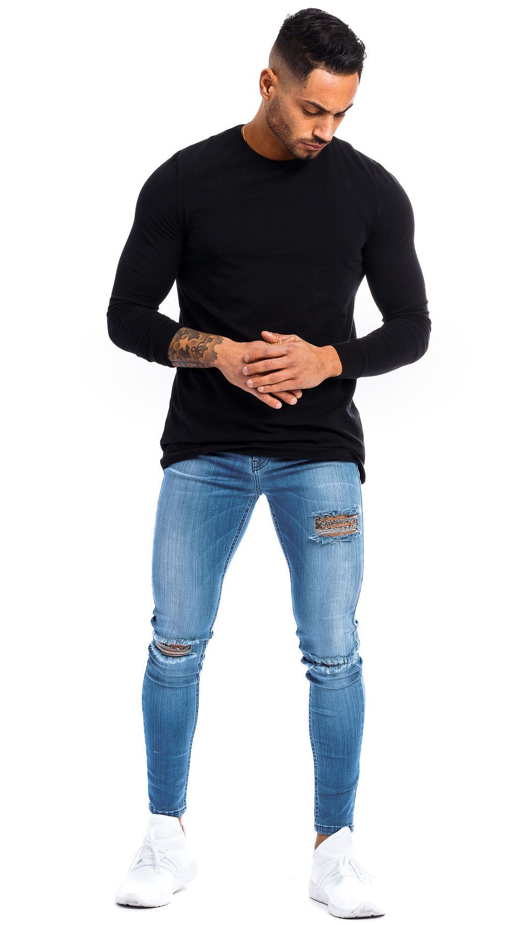 Mens Regular Ripped Fitjeans - Arctic Light Blue sold by Fit Jeans product image thumbnail 4