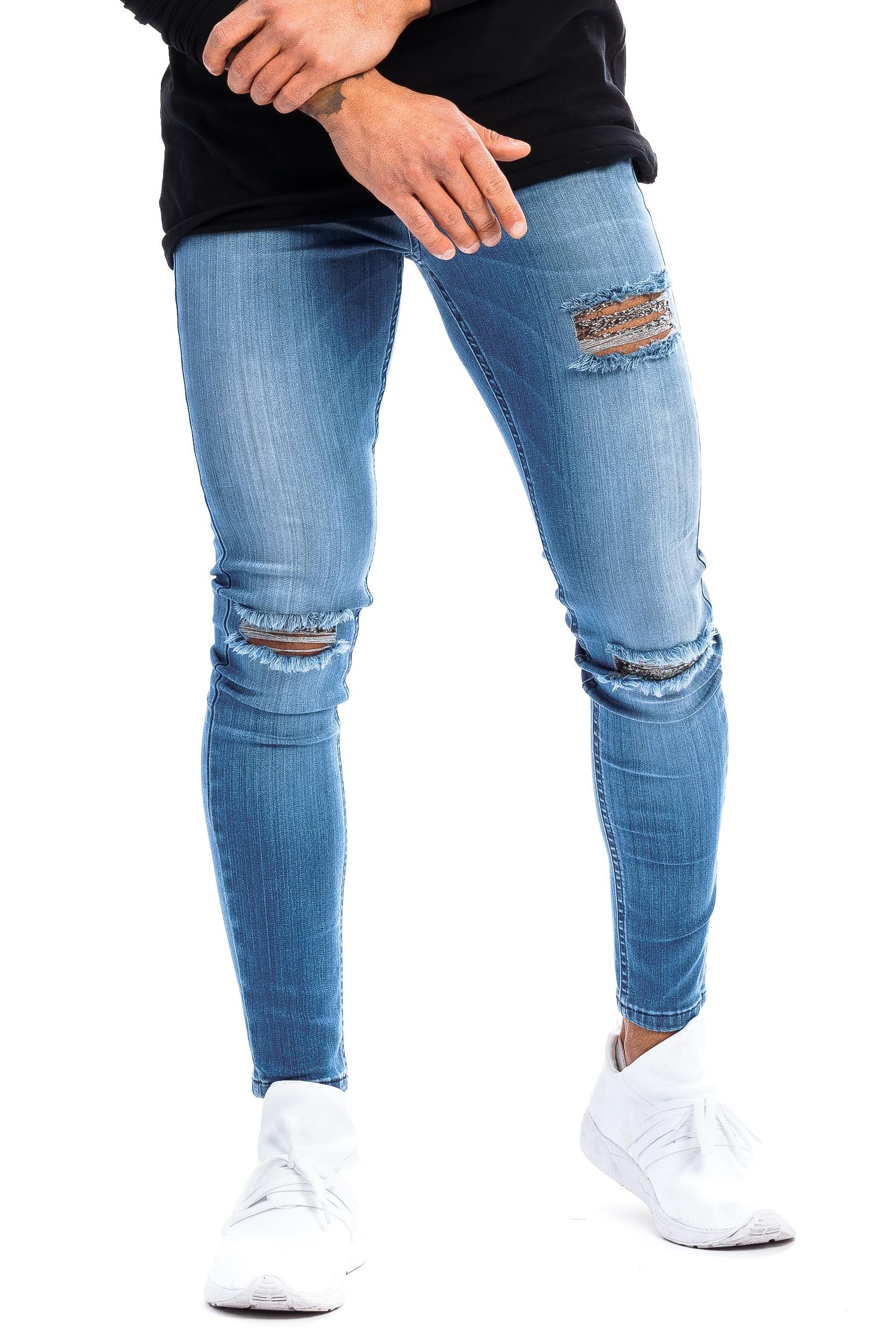 Mens Regular Ripped Fitjeans - Arctic Light Blue sold by Fit Jeans