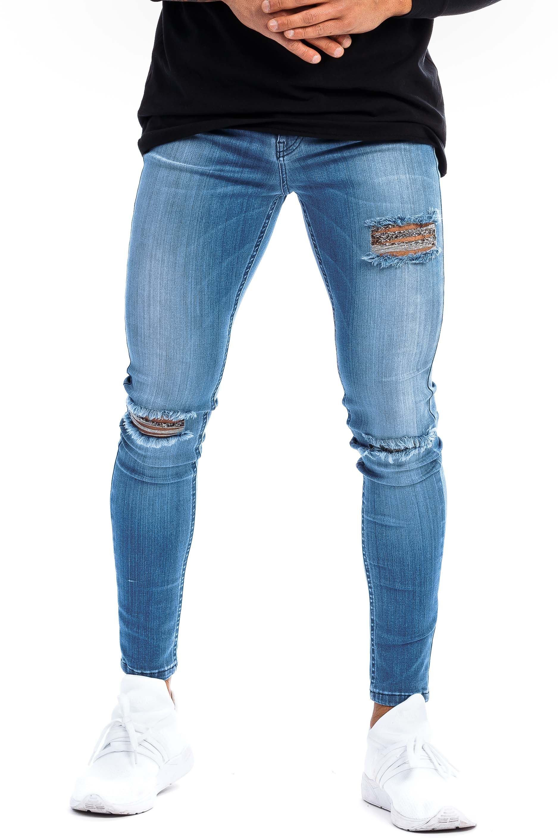 Mens Regular Ripped Fitjeans - Arctic Light Blue sold by Fit Jeans product image thumbnail 2