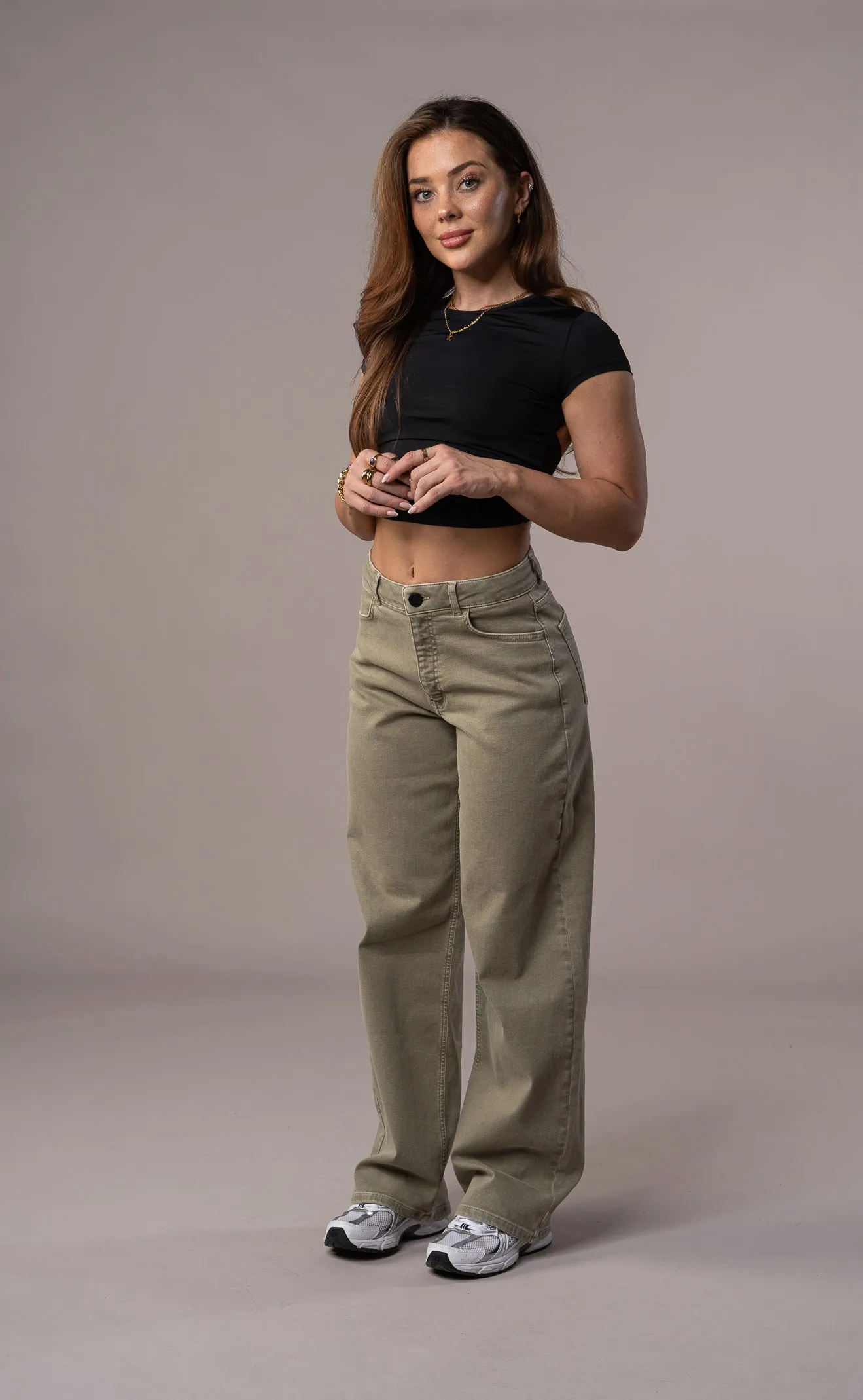 Womens Pastel Baggy Fitjeans - Khaki sold by Fit Jeans