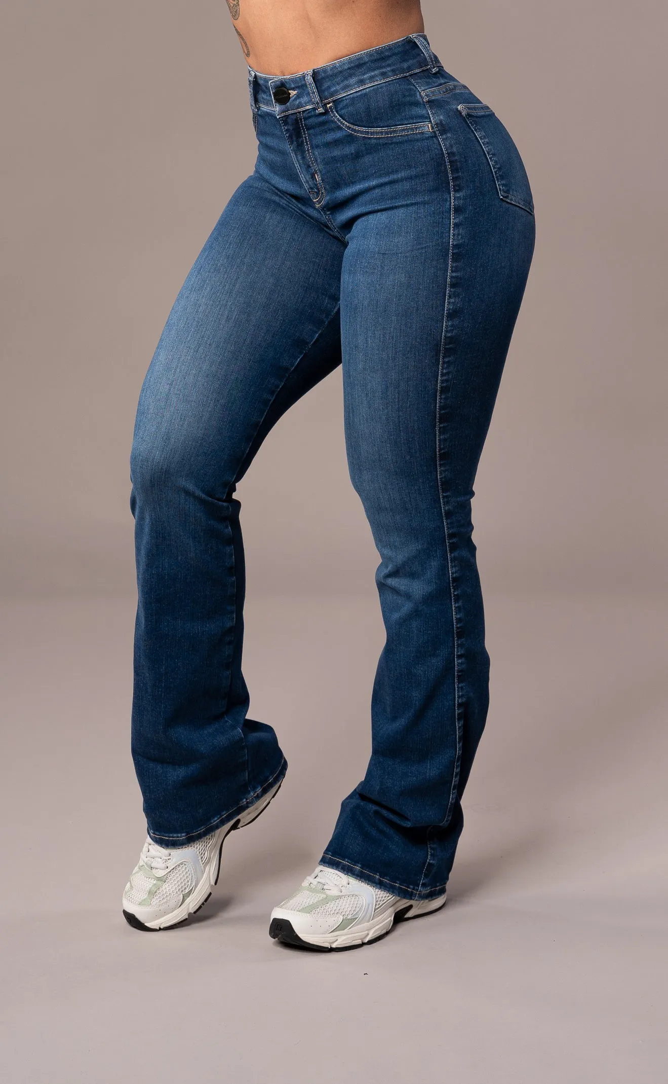 Womens Flared Mid Waisted Fitjeans - Sapphire Blue sold by Fit Jeans product image thumbnail 3