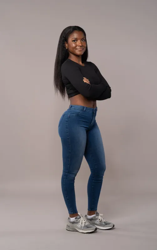 Womens Contour Mid Waisted Fitjeans - Azure Blue sold by Fit Jeans