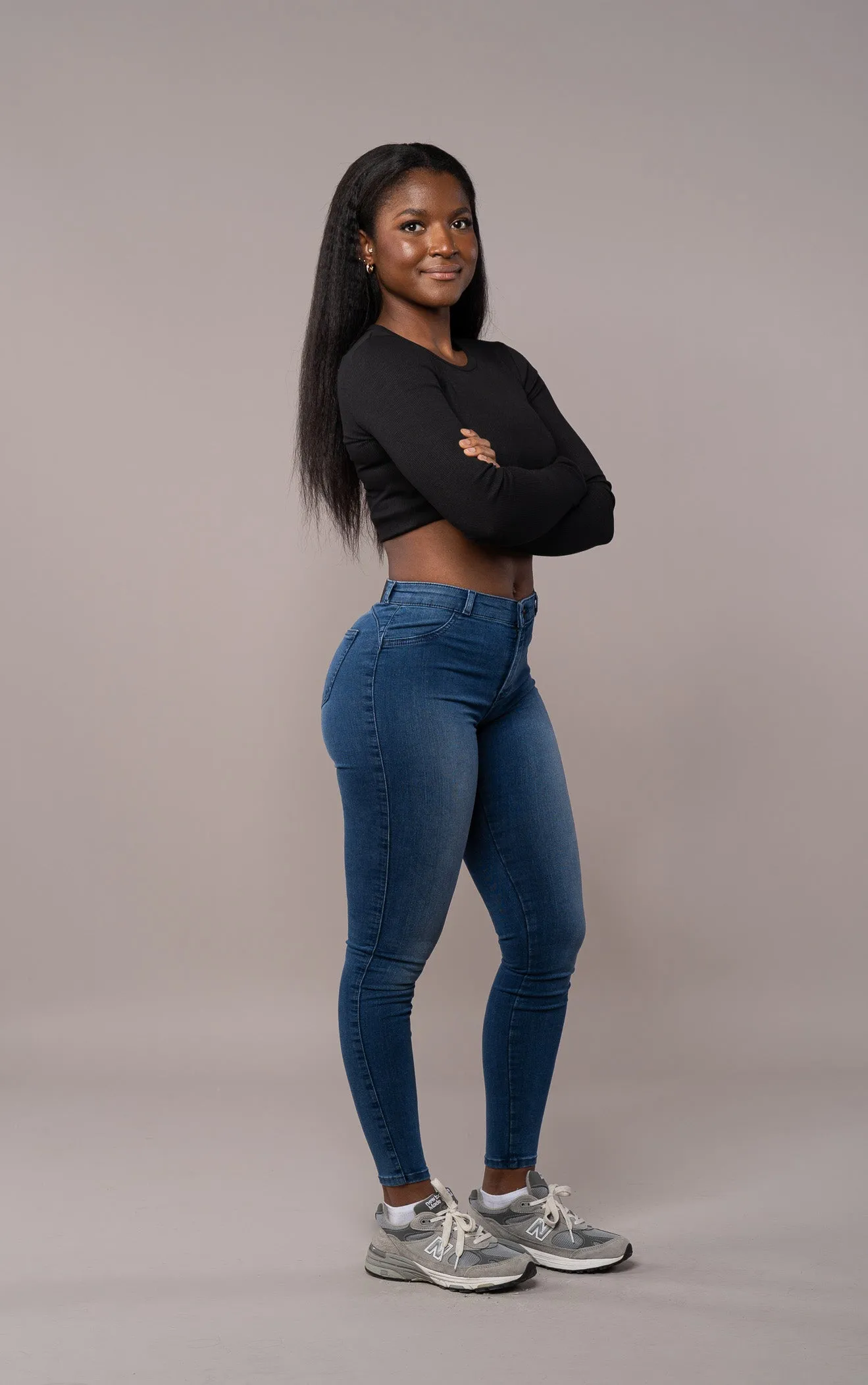 Womens Contour Mid Waisted Fitjeans - Azure Blue sold by Fit Jeans