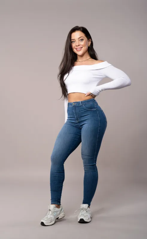 Womens Contour Fitjeans - Sapphire Blue sold by Fit Jeans