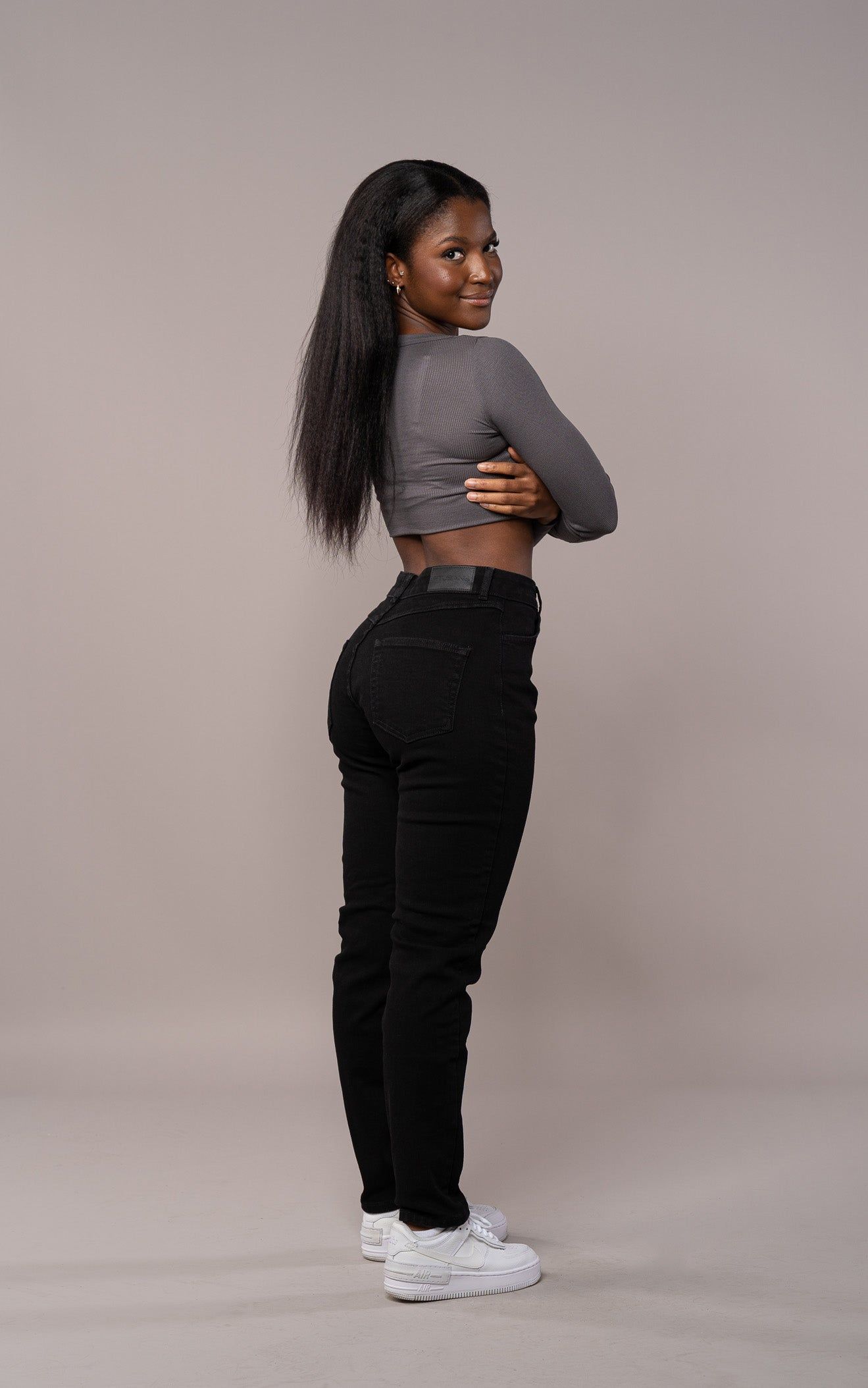 Womens Traditional V2 Mom High Waisted Fitjeans - Black sold by Fit Jeans product image thumbnail 2