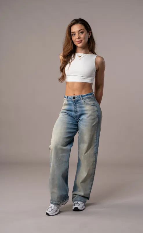 Womens Baggy Fitjeans - Distorted Blue sold by Fit Jeans
