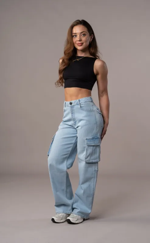 Womens Cargo Fitjeans - Vintage Blue made by Fit Jeans