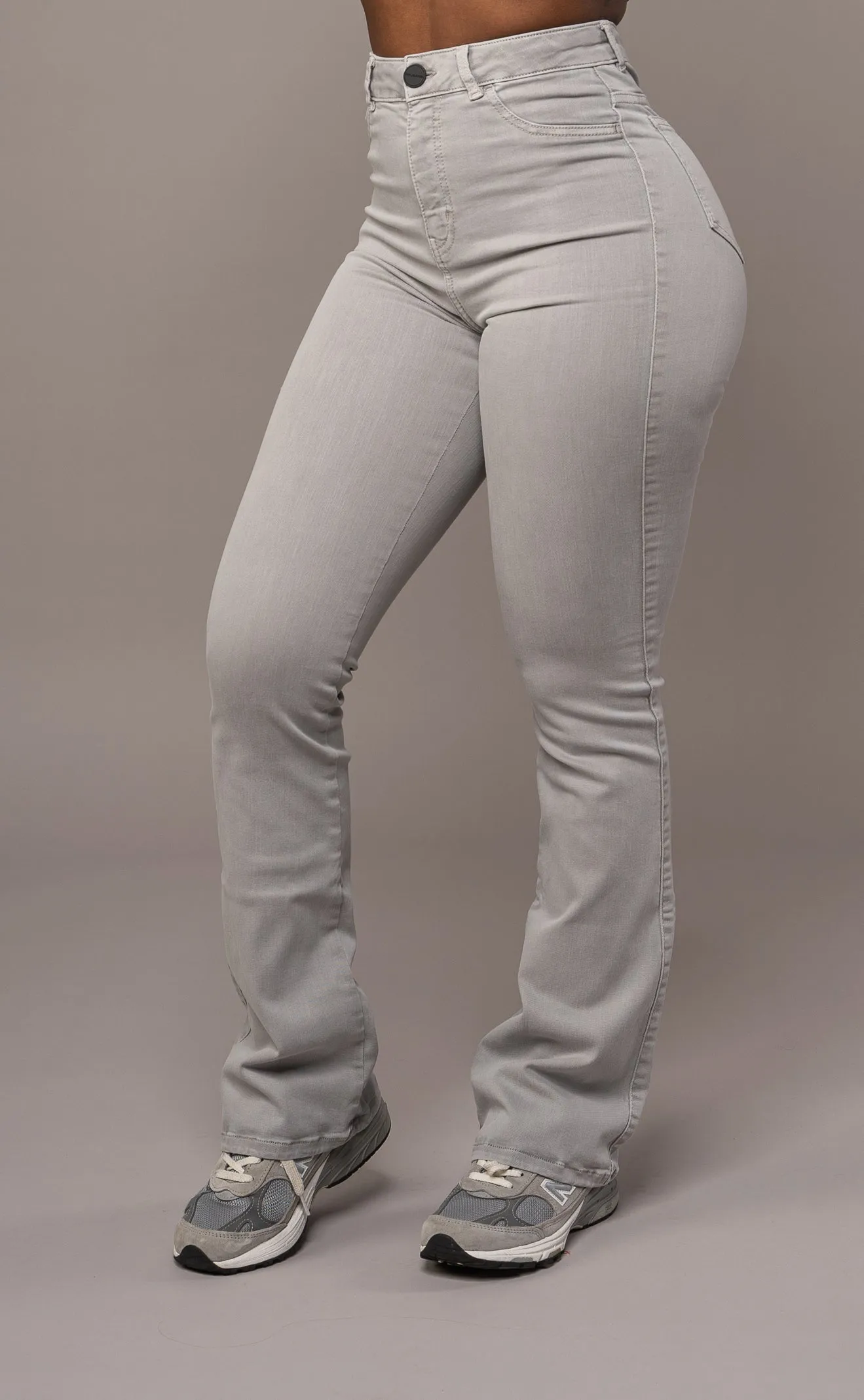 Womens Pastel Flared Fitjeans - Ash Grey sold by Fit Jeans product image thumbnail 3
